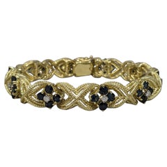 La Triomphe 18k Yellow Gold Sapphire Diamond X Bracelet, 7 Inches