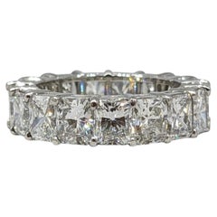 Radiant Cut Diamond Eternity Band Ring, 6.00 ctw Platinum, Size 4.5