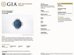 Anello in platino con opale nero australiano da 6,67 carati certificato GIA