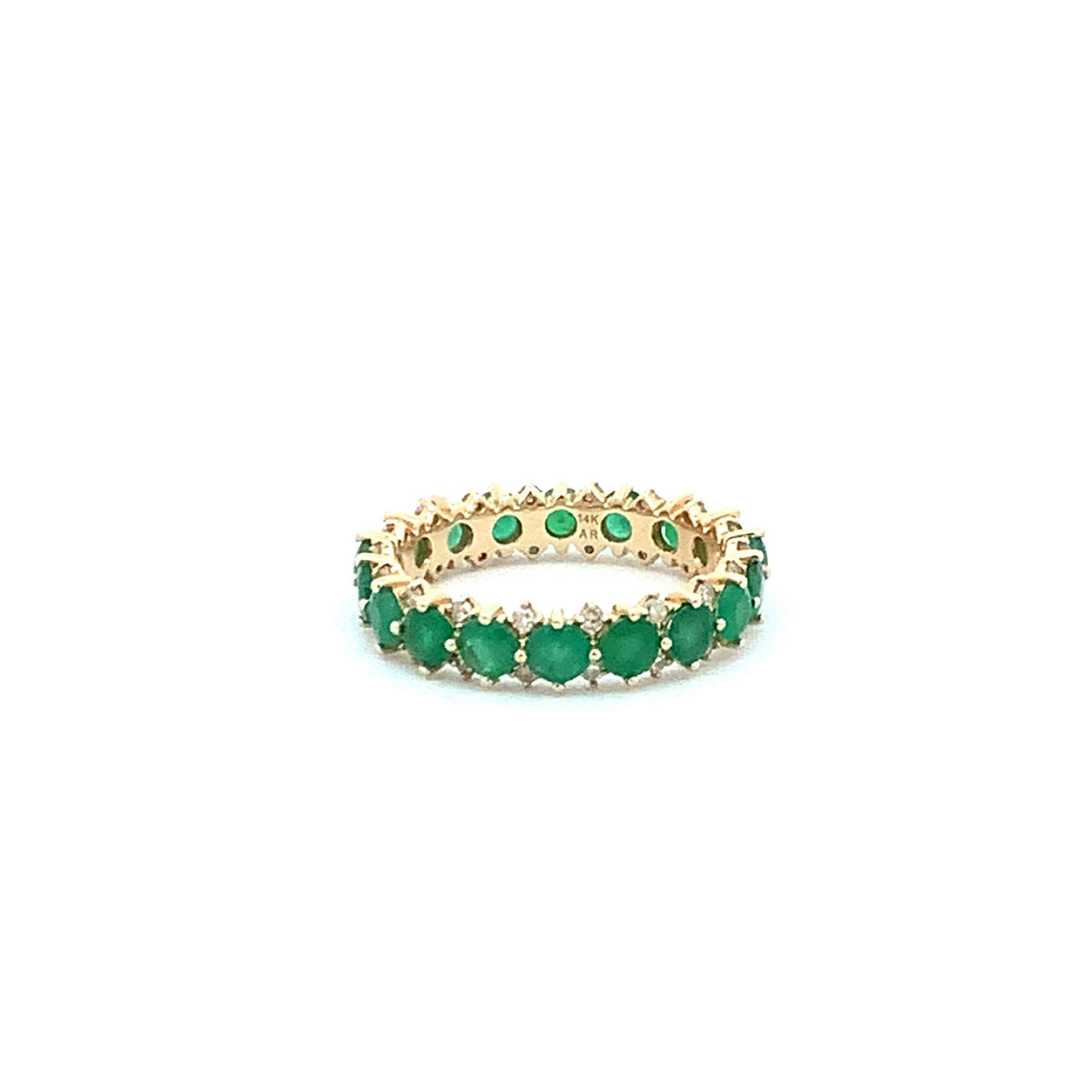 Adina Reyter One of a Kind Emerald + Diamond Rounds Ring
