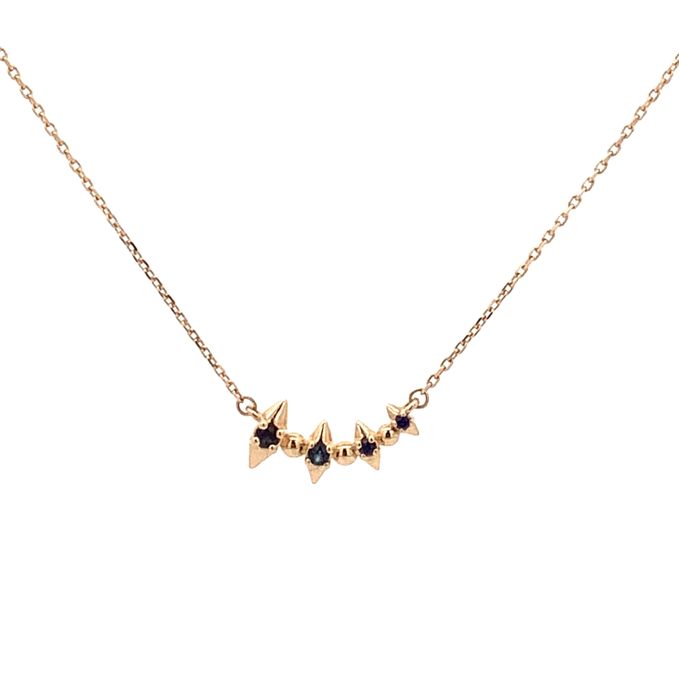Einzigartige Saphir-Spitzen-Halskette von Adina Reyter - Y14