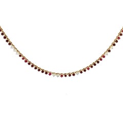 Adina Reyter One of a Kind Ruby, Garnet + Diamond Half Riviera Necklace, Y14