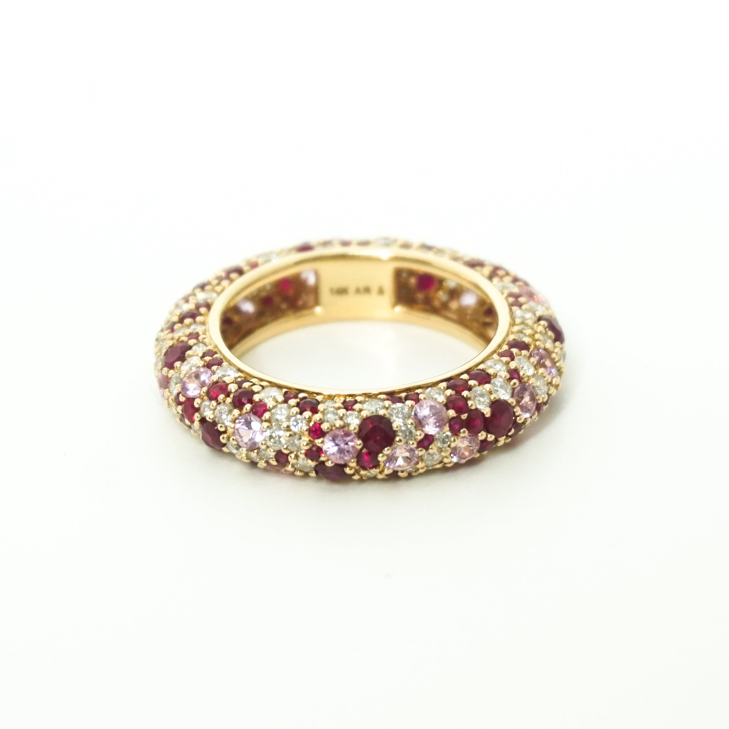 Adina Reyter Large Ruby + Pink Sapphire + Diamond Pavé Ring, Size 6