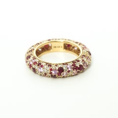Adina Reyter Large Ruby + Pink Sapphire + Diamond Pavé Ring, Size 6