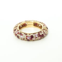 Anello Adina Reyter con pavé di rubini, zaffiri rosa e diamanti, misura 6