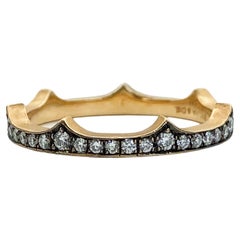 Sylva & Cie Diamant Roségold Krone Eternity-Ring 14k Thorn Tiara Stapelring