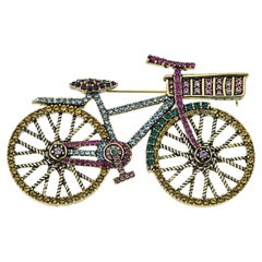 Heidi Daus Pedal Perfection Crystal Accented Bicycle Pin Brooch
