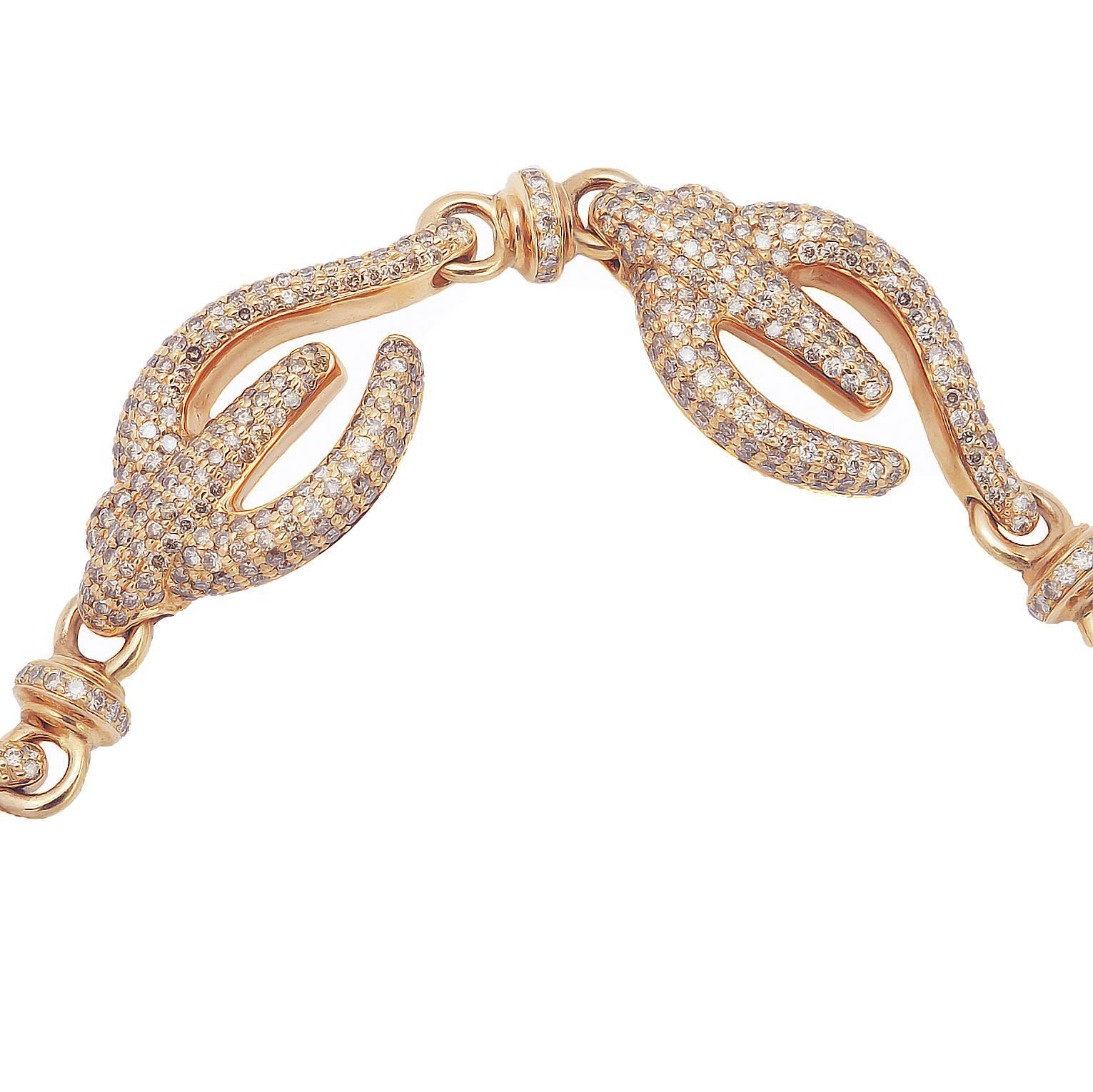 Contemporary Colleen B. Rosenblat brilliant cut diamond gold bracelet For Sale
