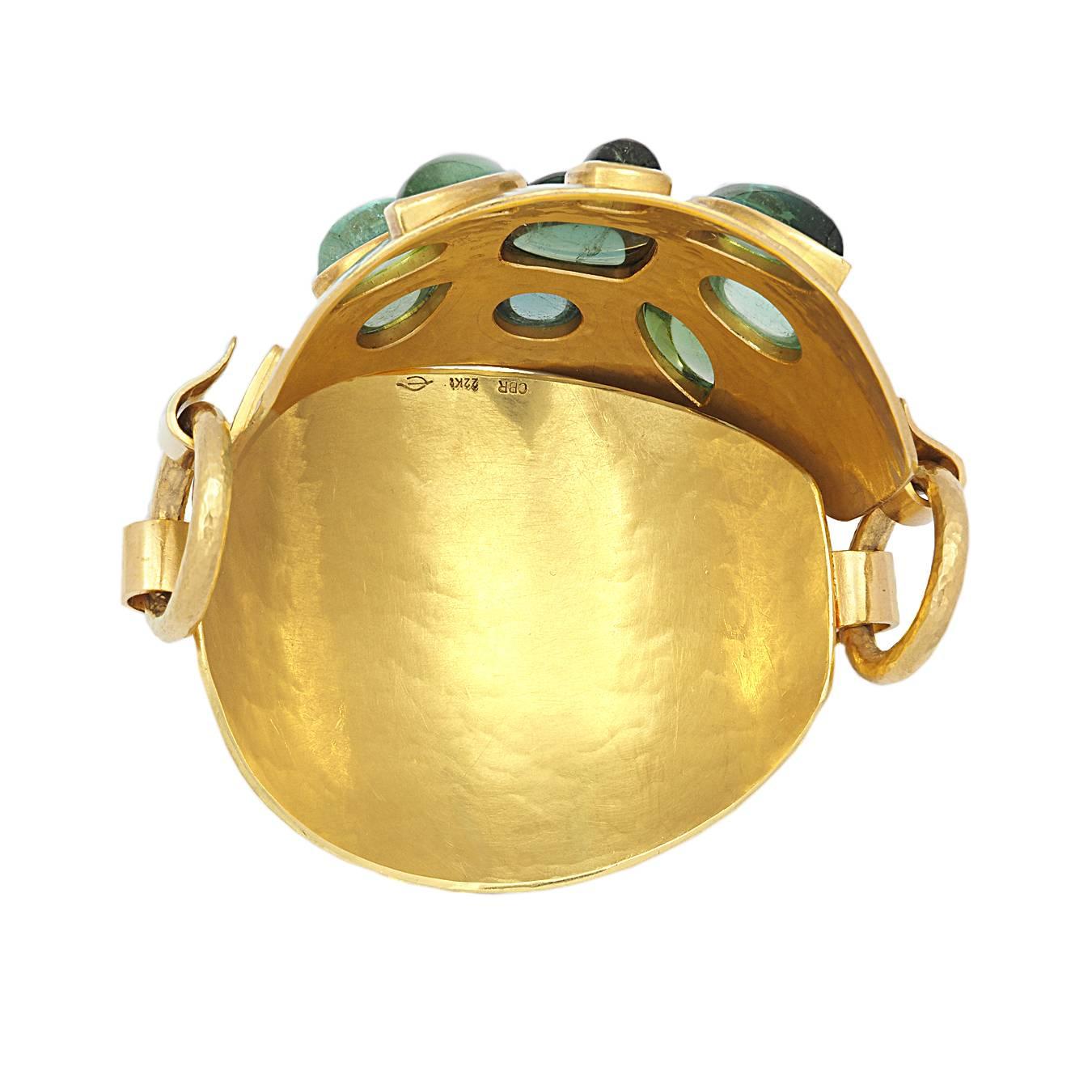 Colleen B. Rosenblat tourmaline gold bracelet In New Condition In Hamburg, DE