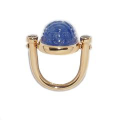Colleen B. Rosenblat tanzanite brilliant-cut diamond gold ring
