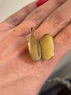 Vintage Hand painted Enamel and Floral Chai Locket