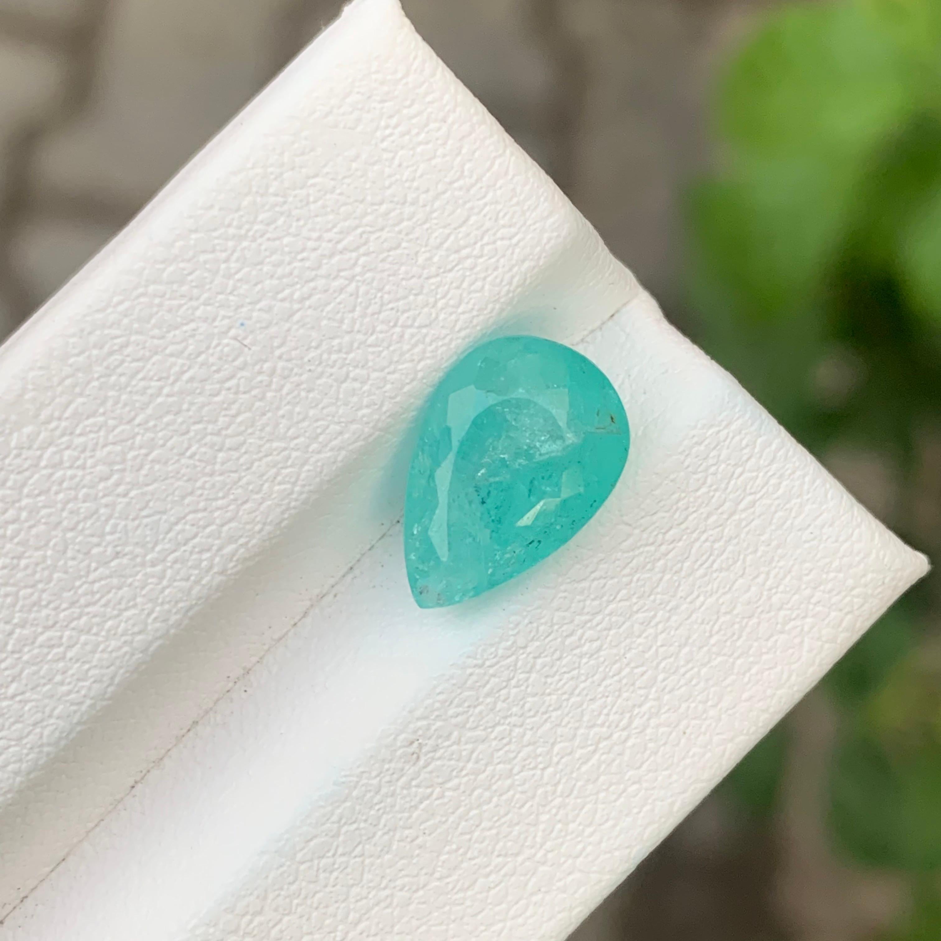 Arts and Crafts AIG Certified 4.34 Carat Natural Loose Paraiba Tourmaline Pear Shape Gemstone en vente