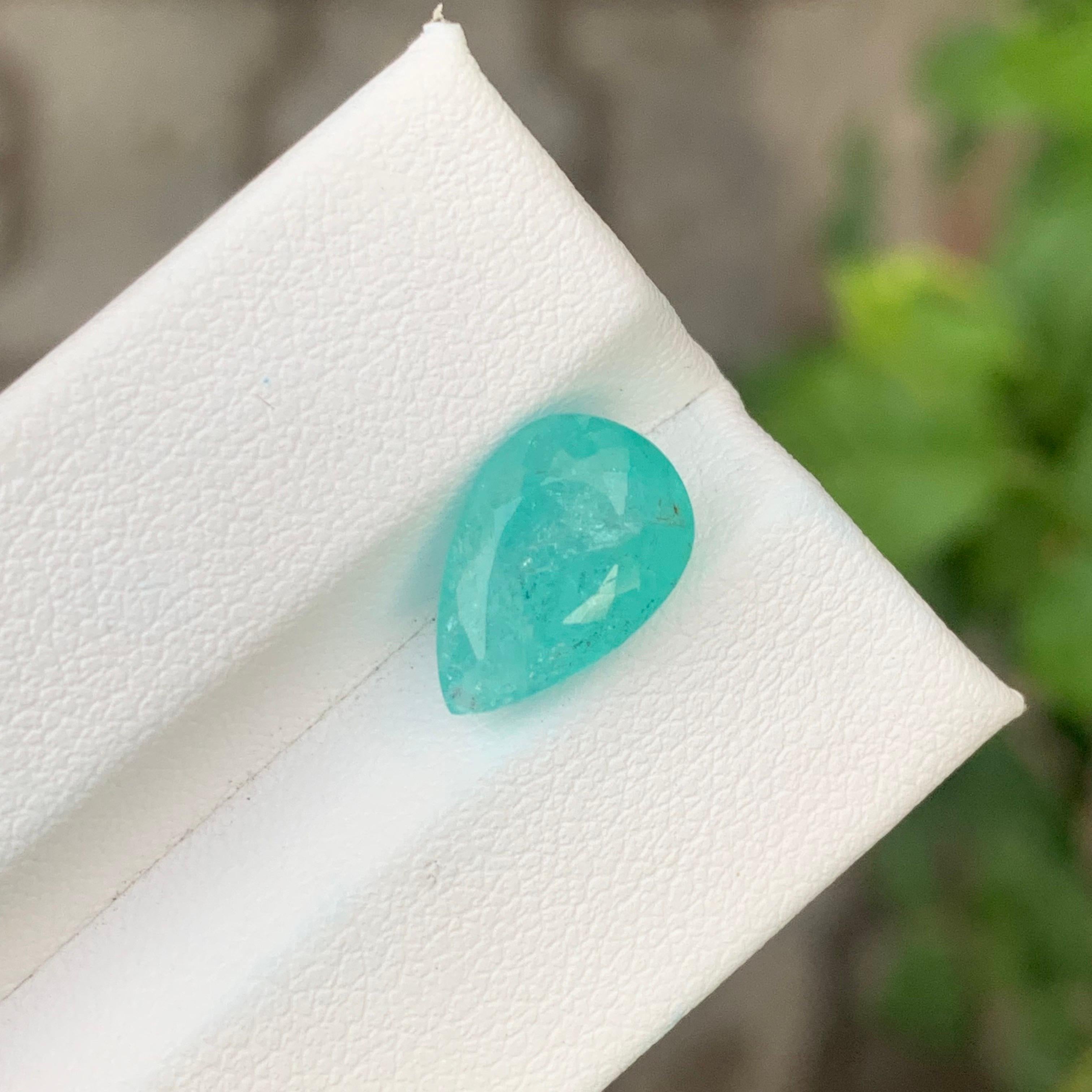 Taille poire AIG Certified 4.34 Carat Natural Loose Paraiba Tourmaline Pear Shape Gemstone en vente