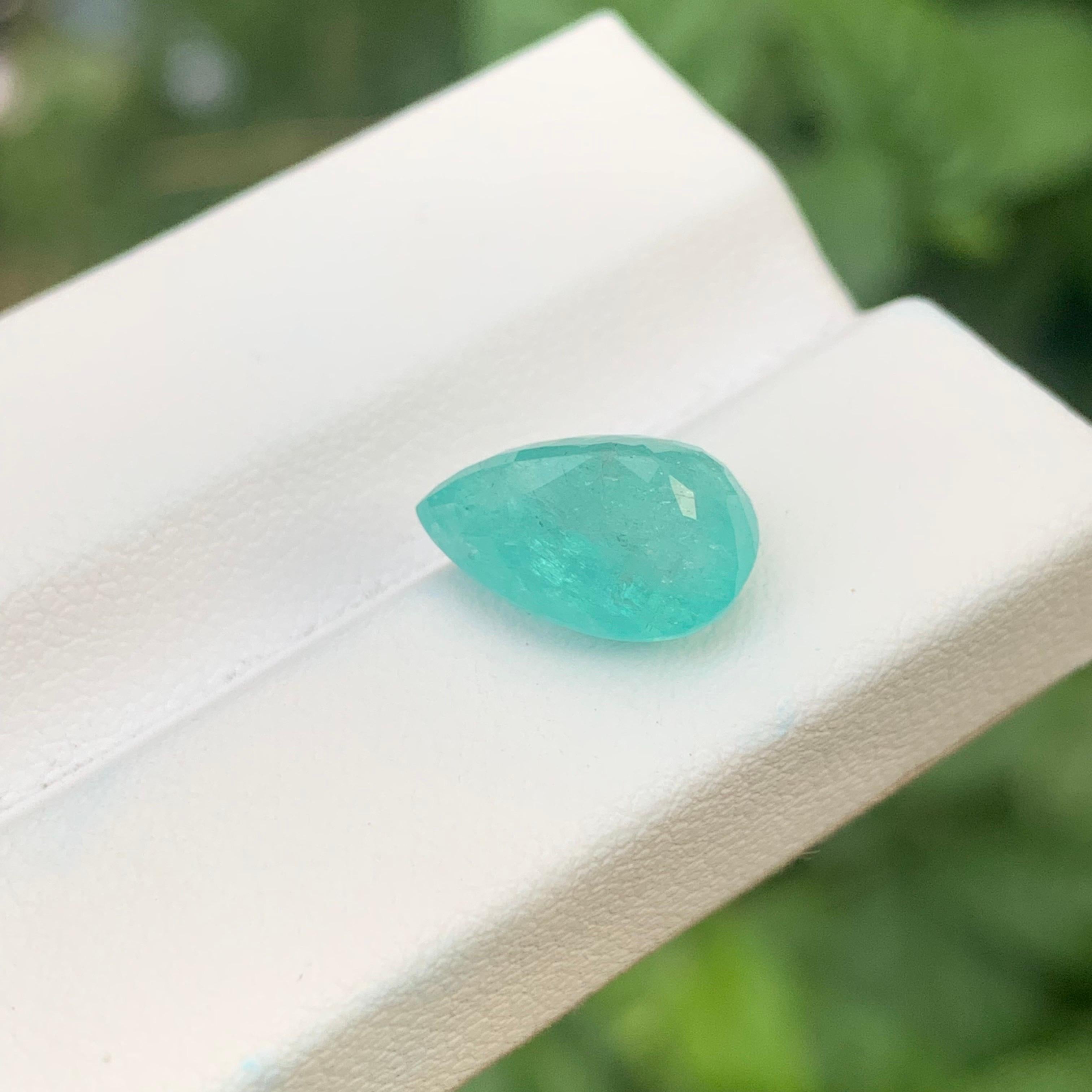 AIG Certified 4.34 Carat Natural Loose Paraiba Tourmaline Pear Shape Gemstone Unisexe en vente