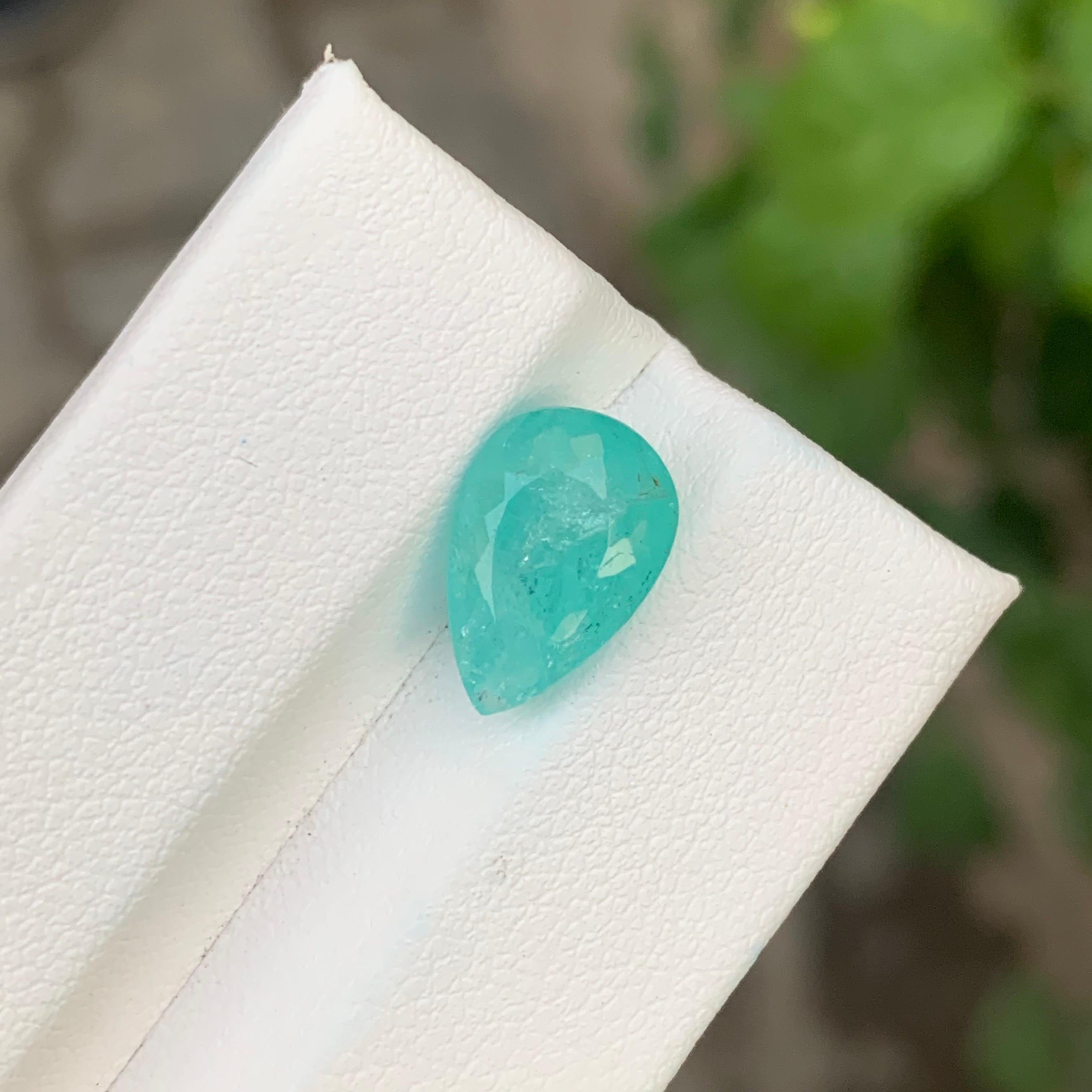 AIG Certified 4.34 Carat Natural Loose Paraiba Tourmaline Pear Shape Gemstone en vente 3