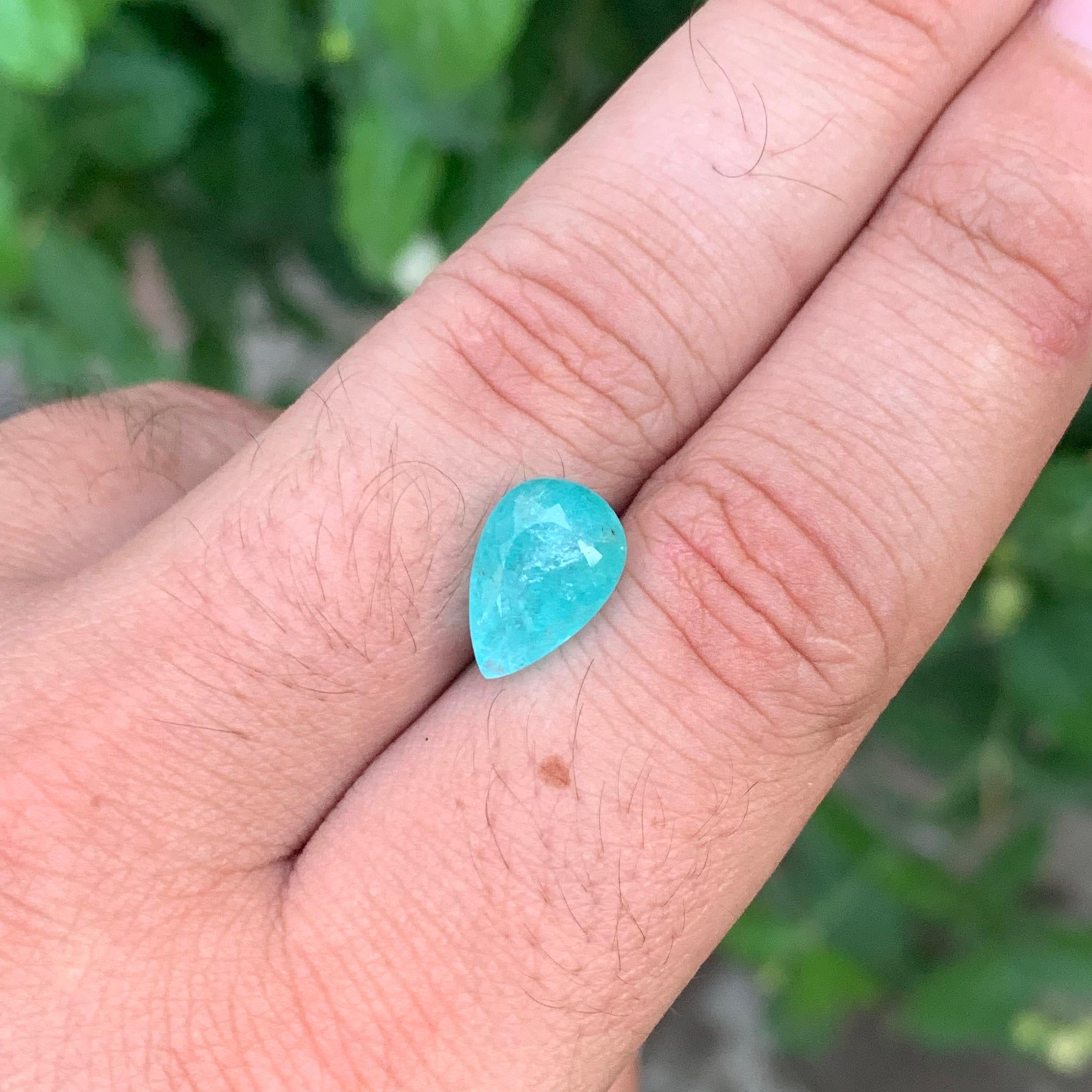 AIG Certified 4.34 Carat Natural Loose Paraiba Tourmaline Pear Shape Gemstone en vente 5