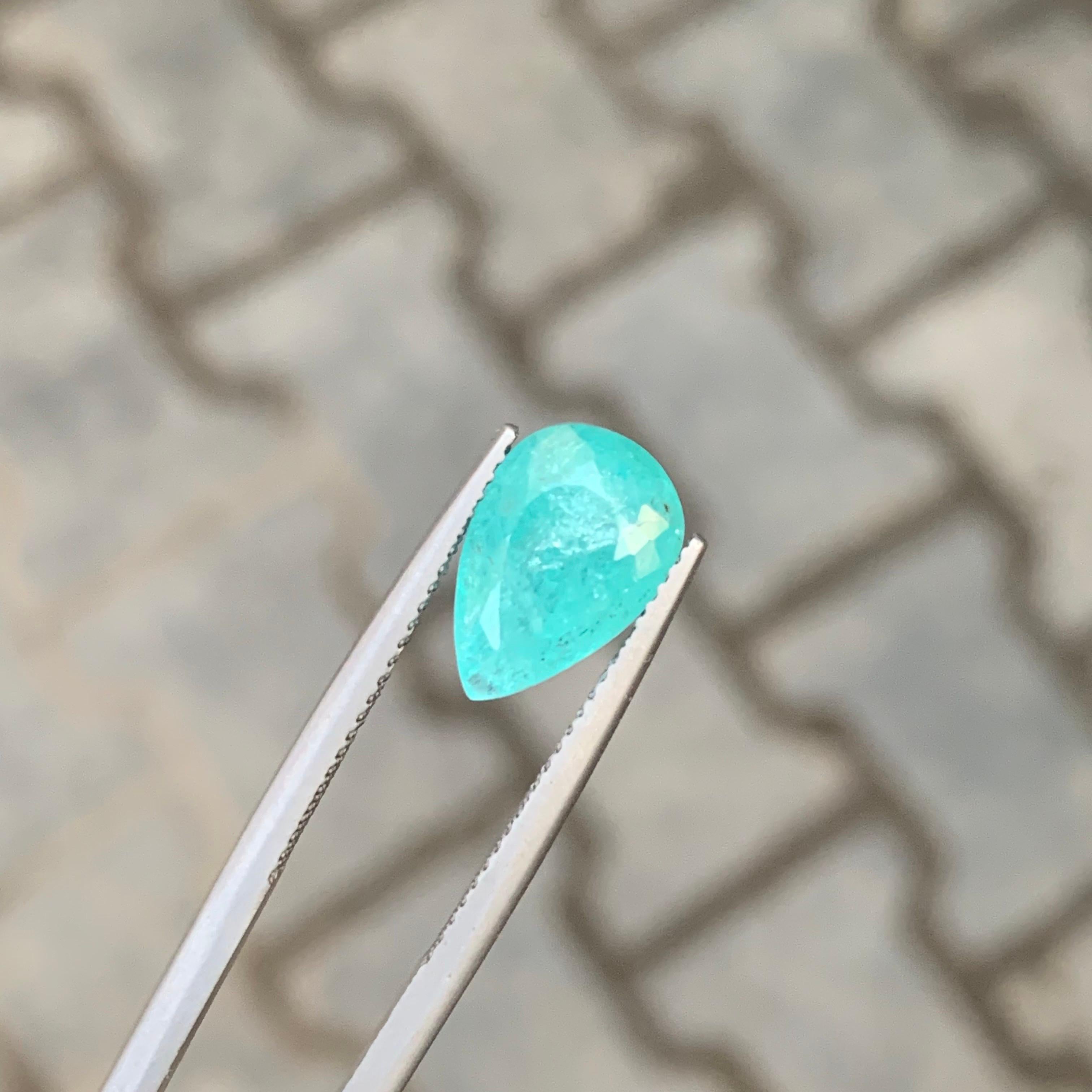 AIG Certified 4.34 Carat Natural Loose Paraiba Tourmaline Pear Shape Gemstone en vente 6