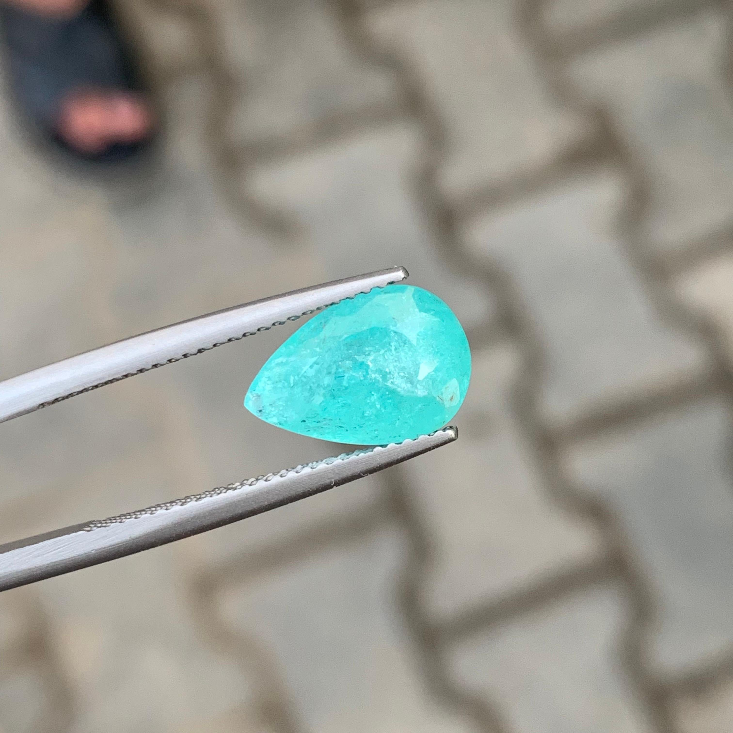AIG Certified 4.34 Carat Natural Loose Paraiba Tourmaline Pear Shape Gemstone en vente 7