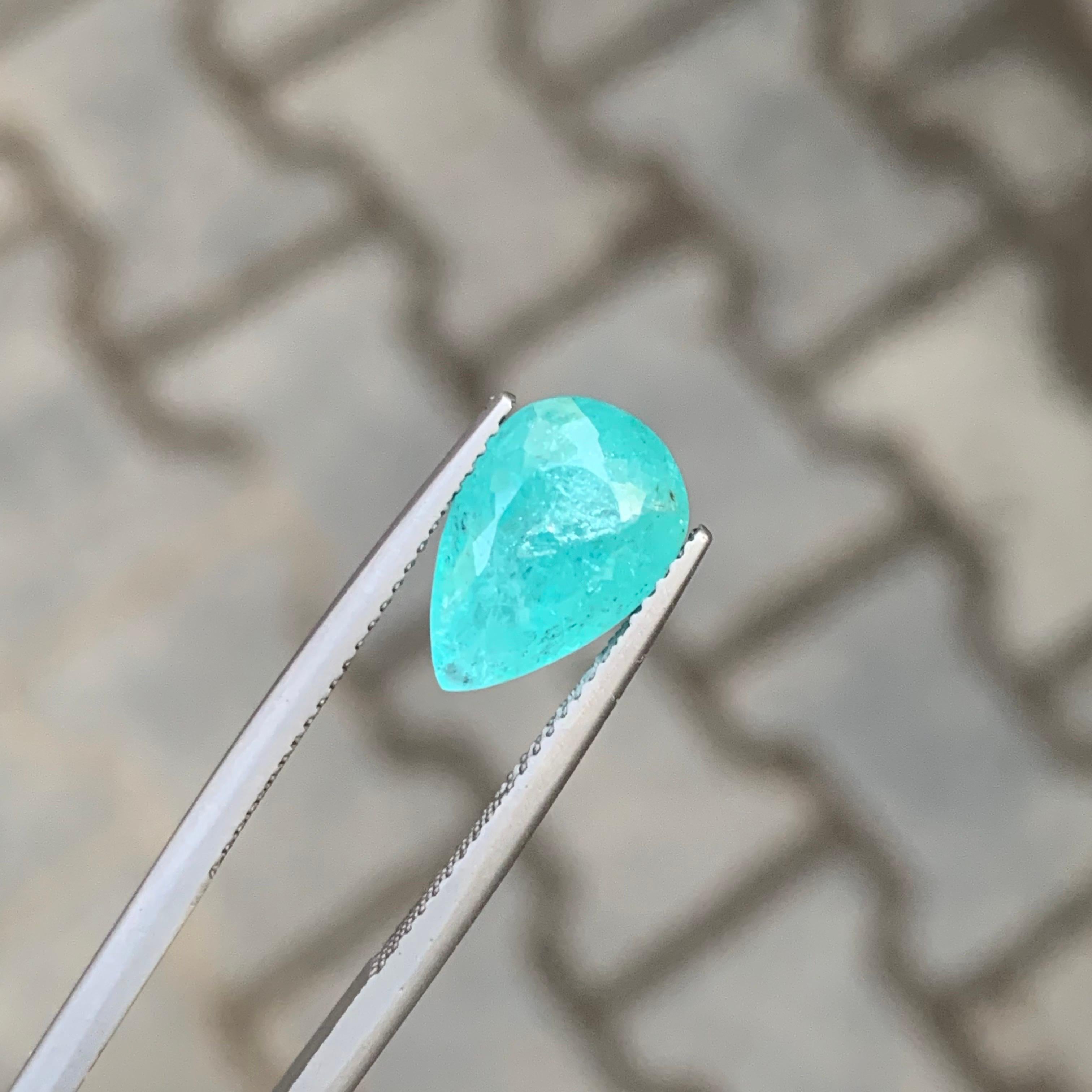 AIG Certified 4.34 Carat Natural Loose Paraiba Tourmaline Pear Shape Gemstone en vente 8