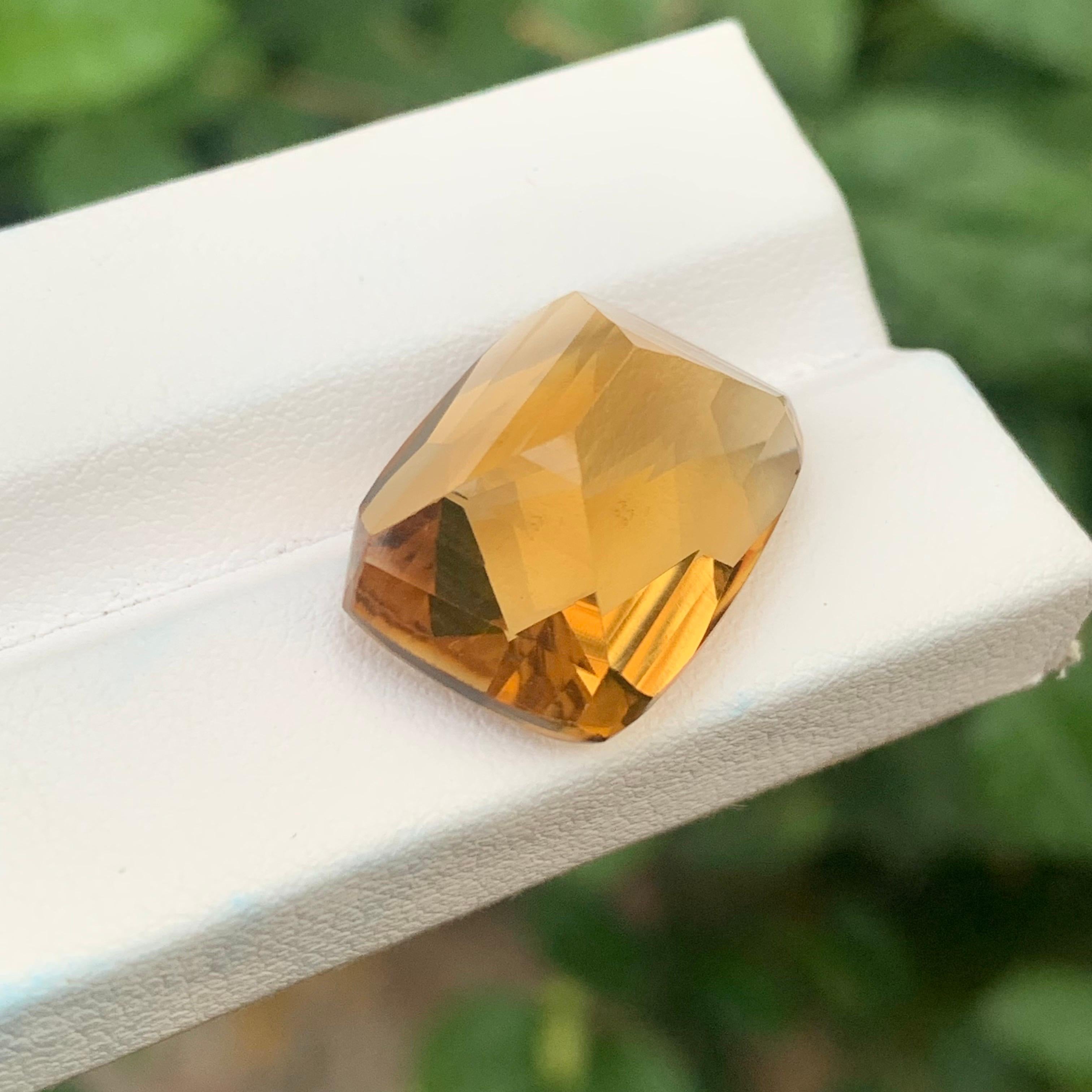 17,70 Karat natürlicher loser Honig Citrin Smaragd Form Edelstein (Smaragdschliff) im Angebot