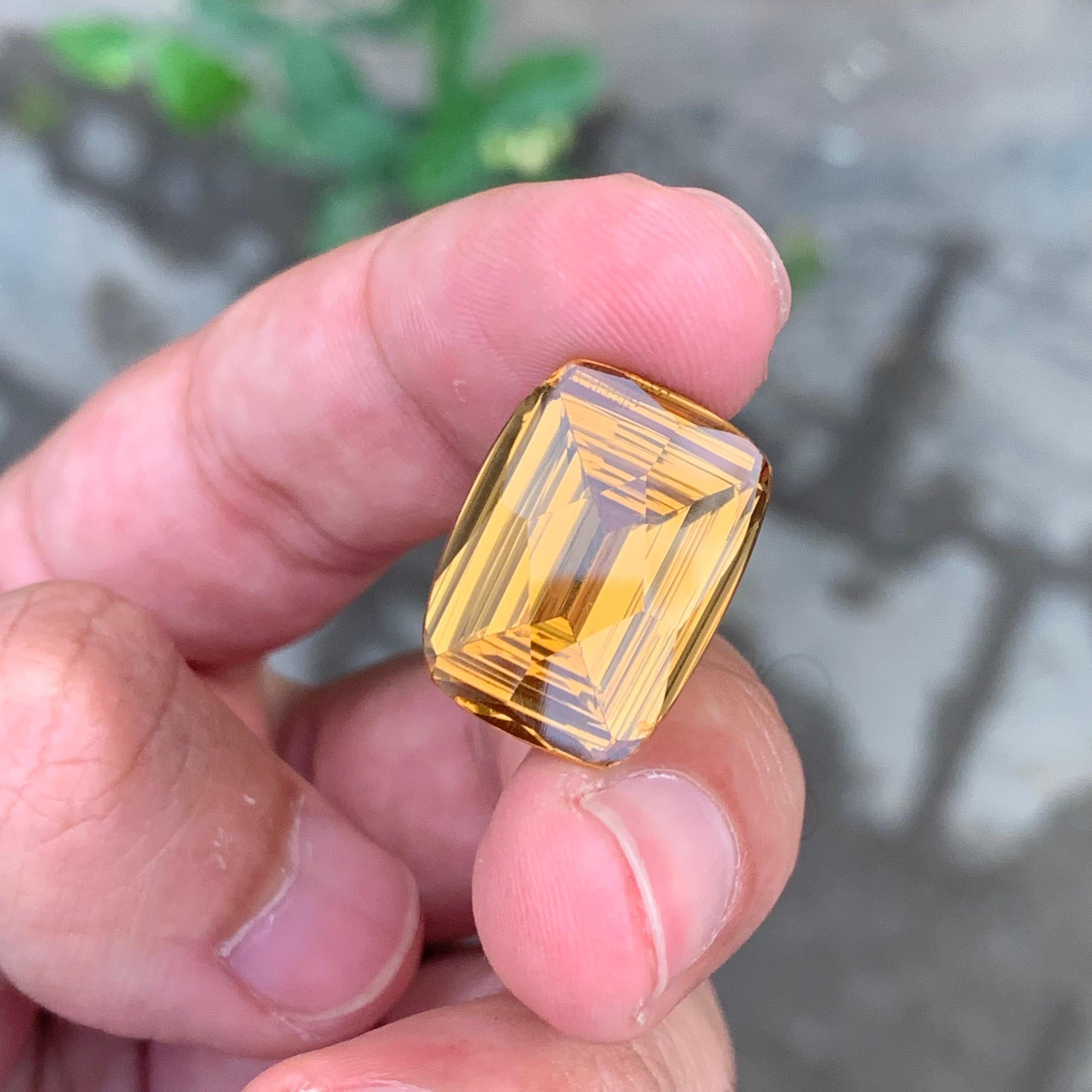 17,70 Karat natürlicher loser Honig Citrin Smaragd Form Edelstein im Angebot 1