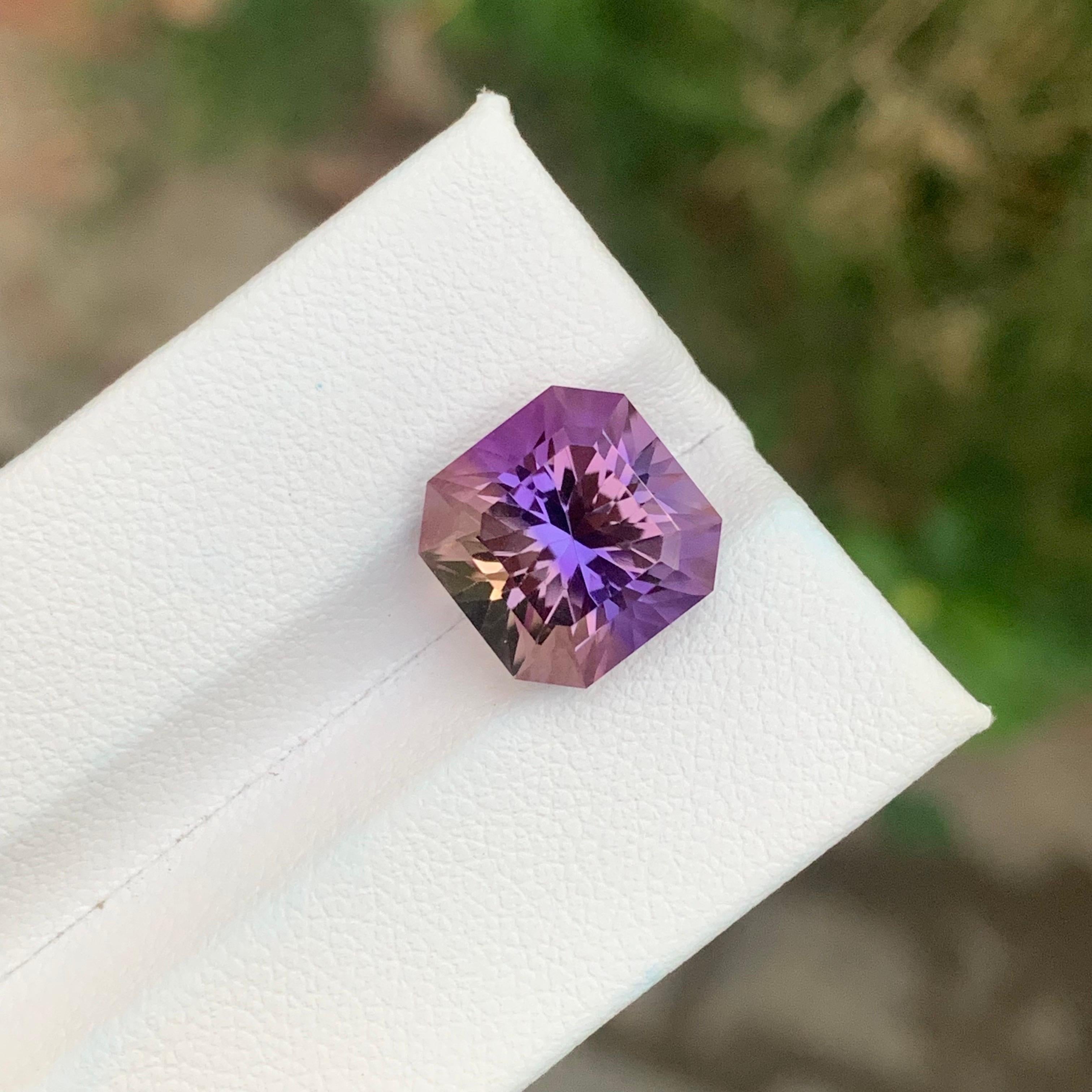 Arts and Crafts 6.35 Carat Natural Loose Ametrine Square Shape Gemstone (Amétrine en vrac de forme carrée) en vente