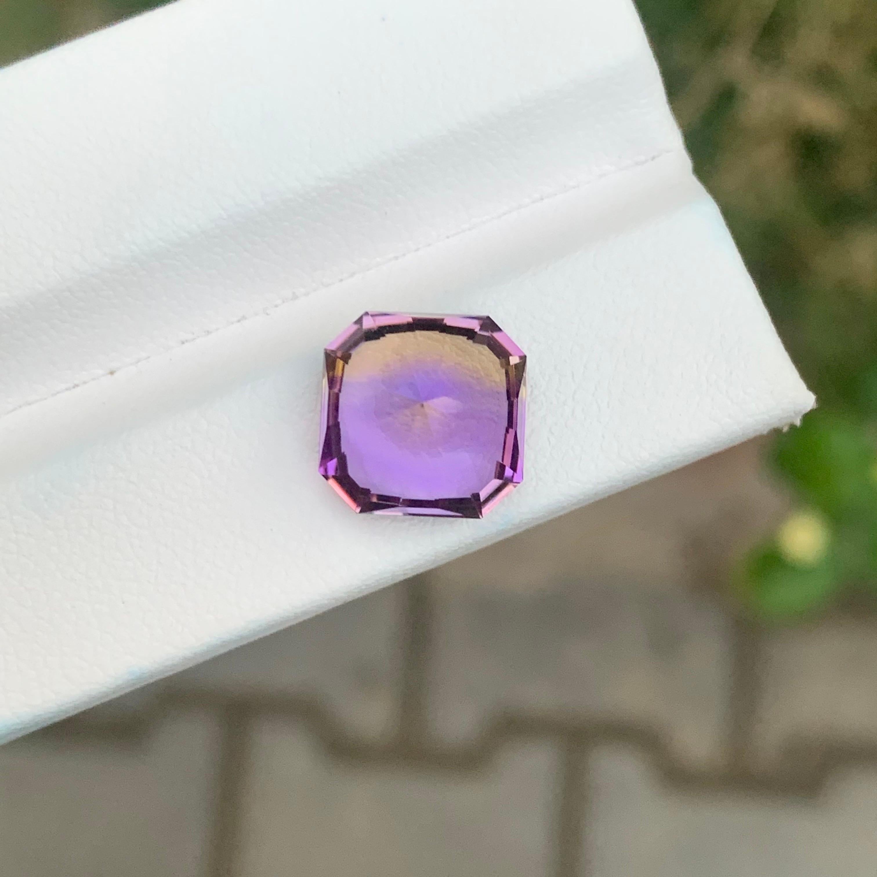 6.35 Carat Natural Loose Ametrine Square Shape Gemstone (Amétrine en vrac de forme carrée) Neuf - En vente à Peshawar, PK