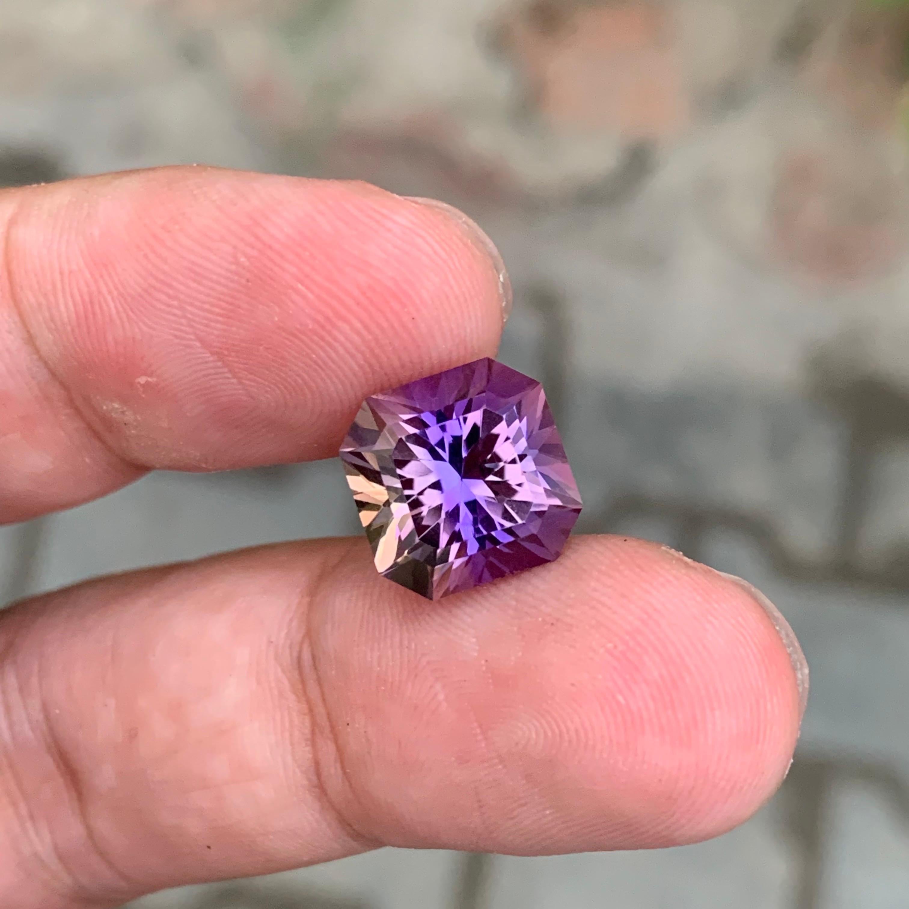 6.35 Carat Natural Loose Ametrine Square Shape Gemstone (Amétrine en vrac de forme carrée) Unisexe en vente