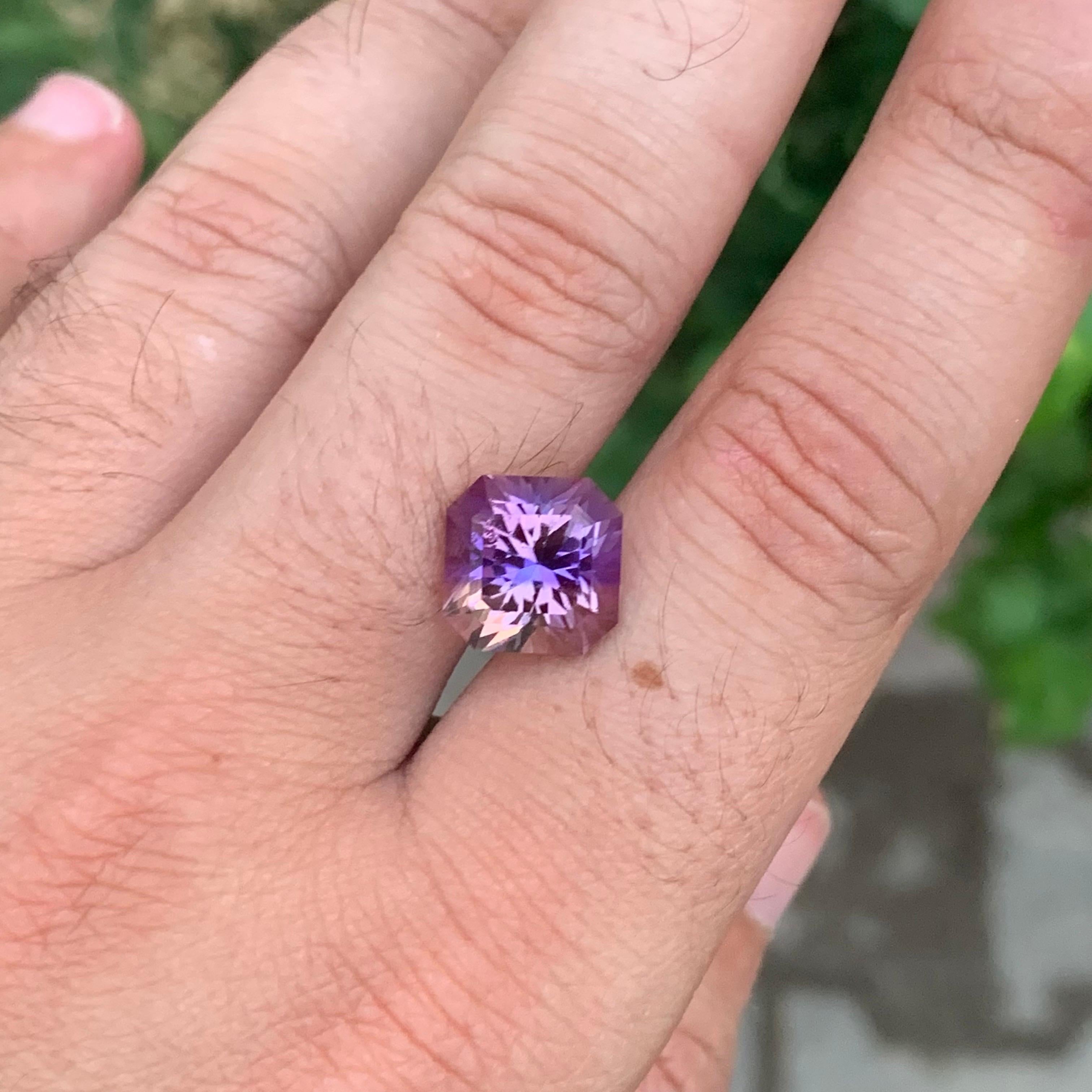 6.35 Carat Natural Loose Ametrine Square Shape Gemstone (Amétrine en vrac de forme carrée) en vente 2