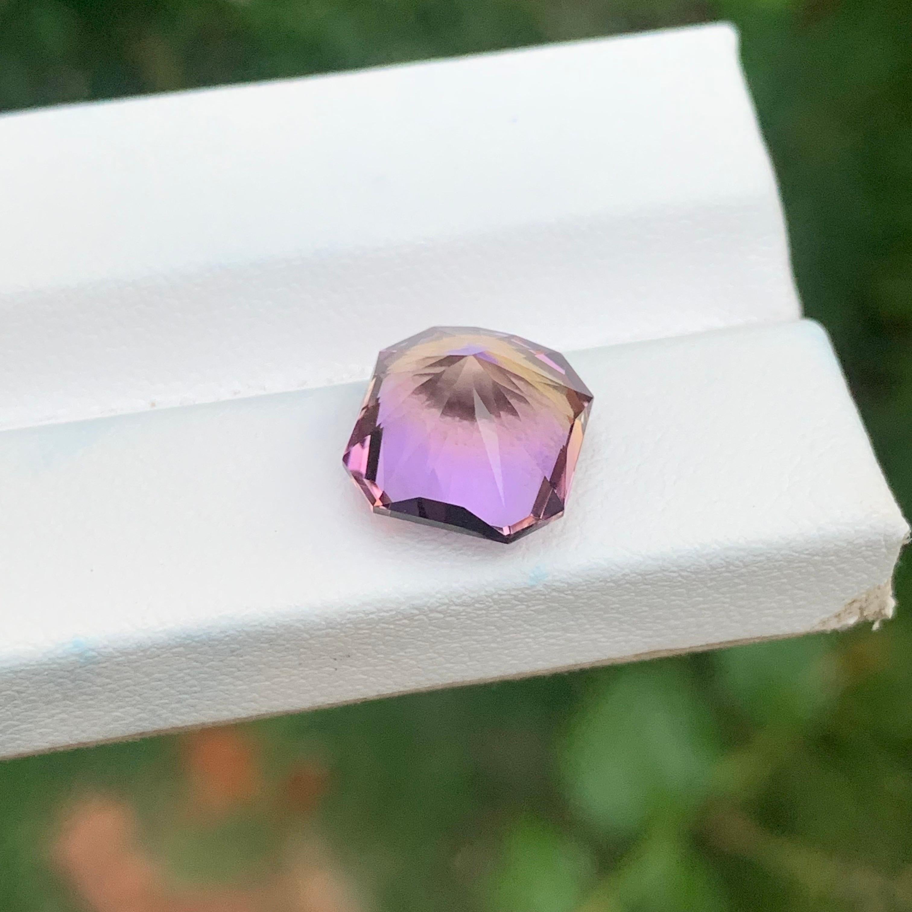 6.35 Carat Natural Loose Ametrine Square Shape Gemstone (Amétrine en vrac de forme carrée) en vente 3