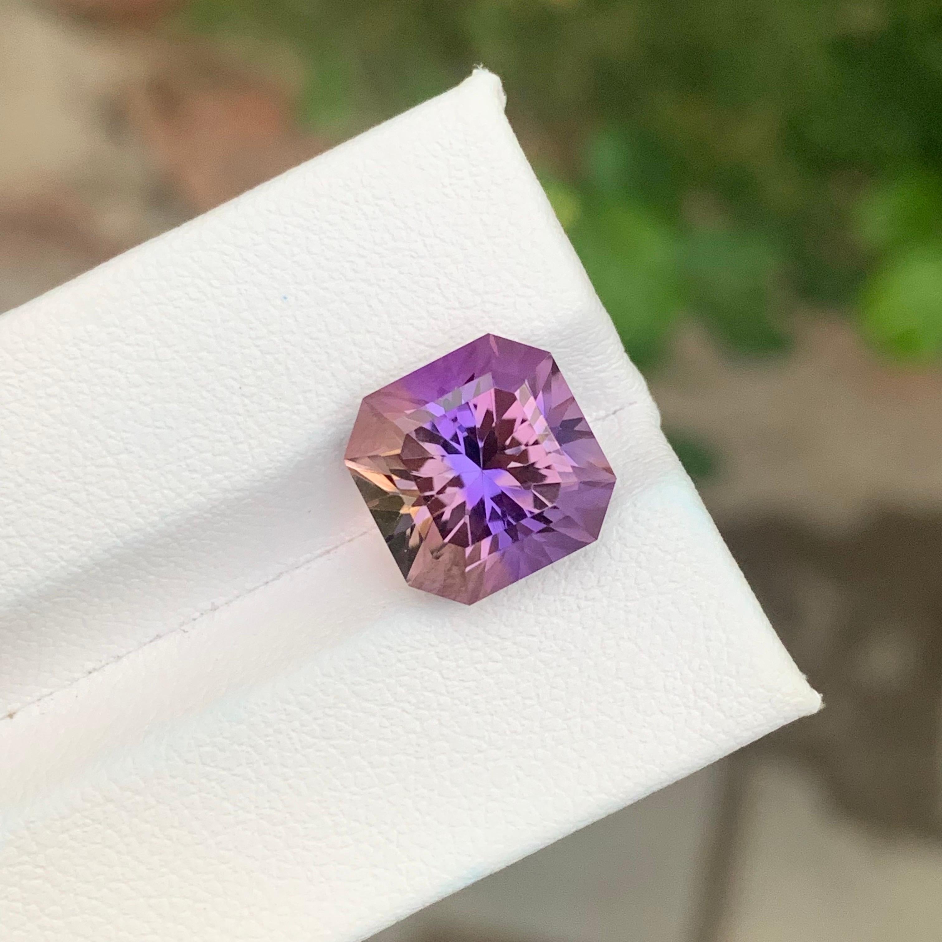 6.35 Carat Natural Loose Ametrine Square Shape Gemstone (Amétrine en vrac de forme carrée) en vente 4