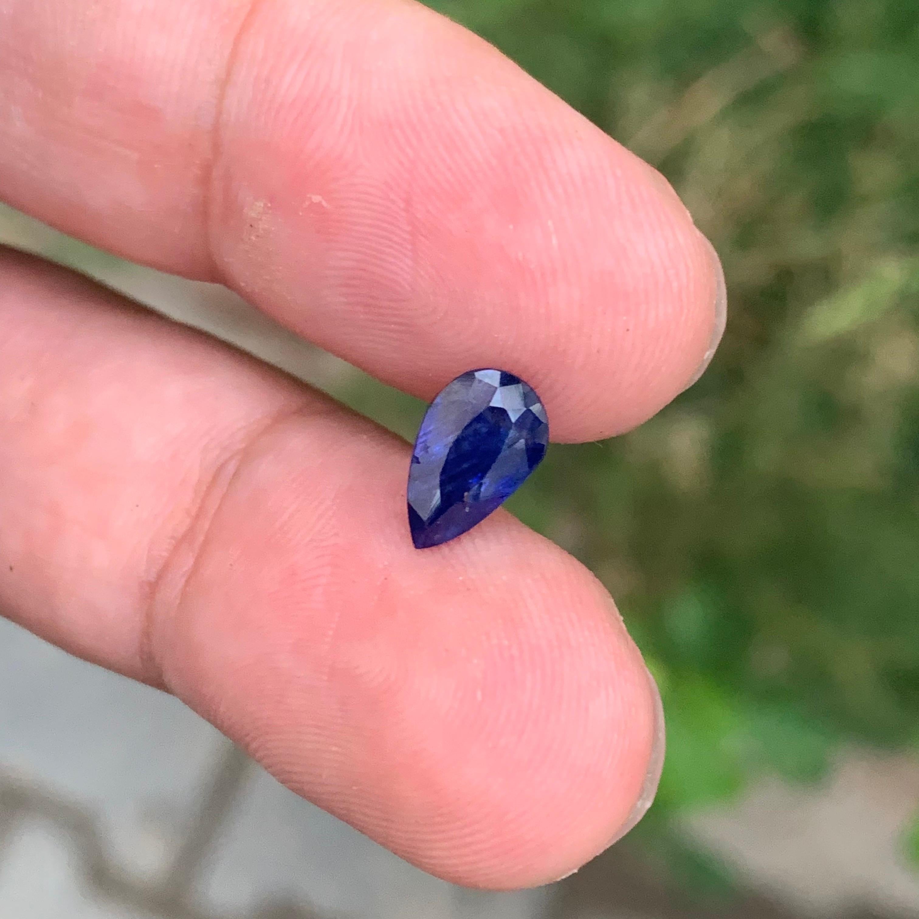 1,60 Karat natürlicher loser blauer Saphir Birnenform Edelstein im Angebot 4