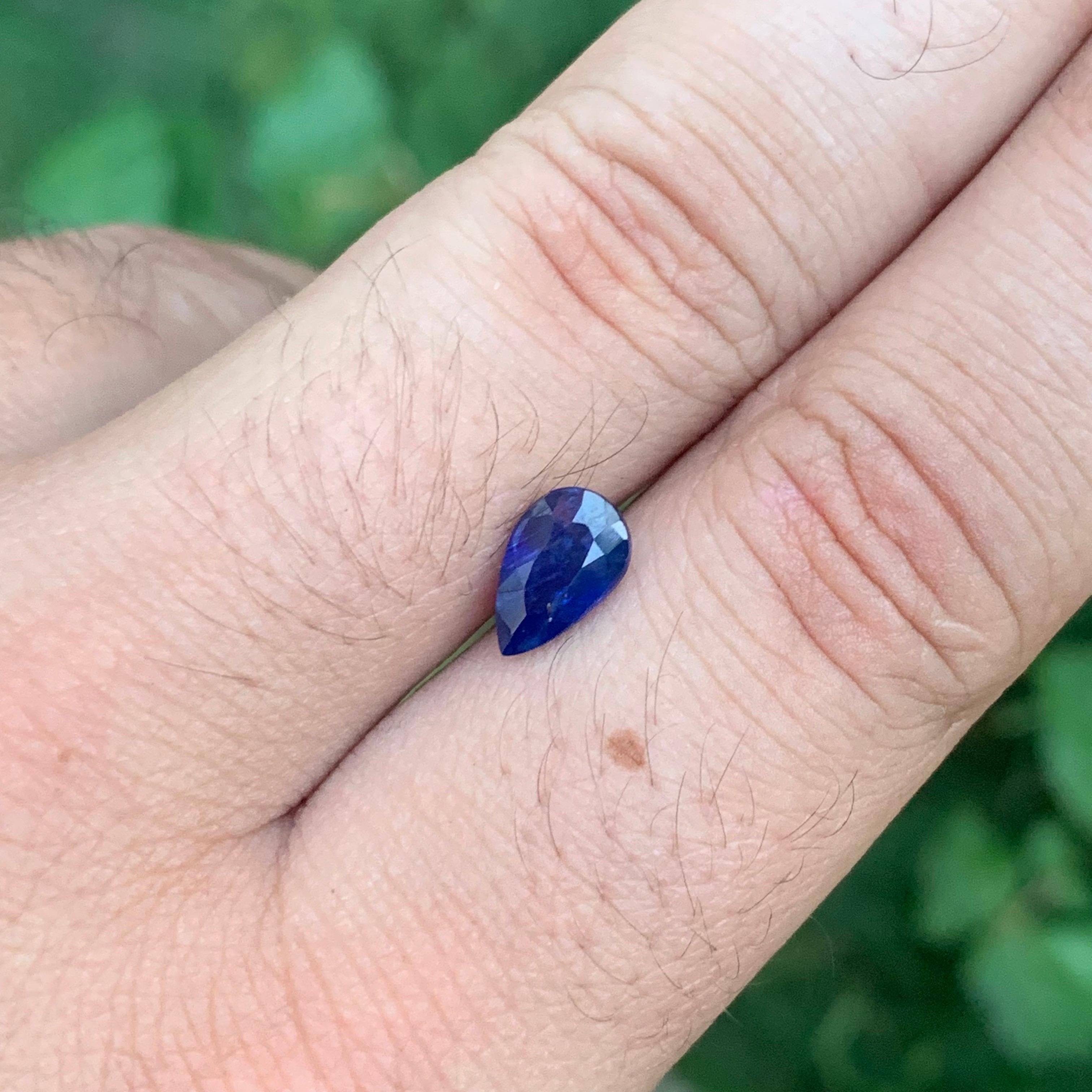 1,60 Karat natürlicher loser blauer Saphir Birnenform Edelstein im Angebot 5