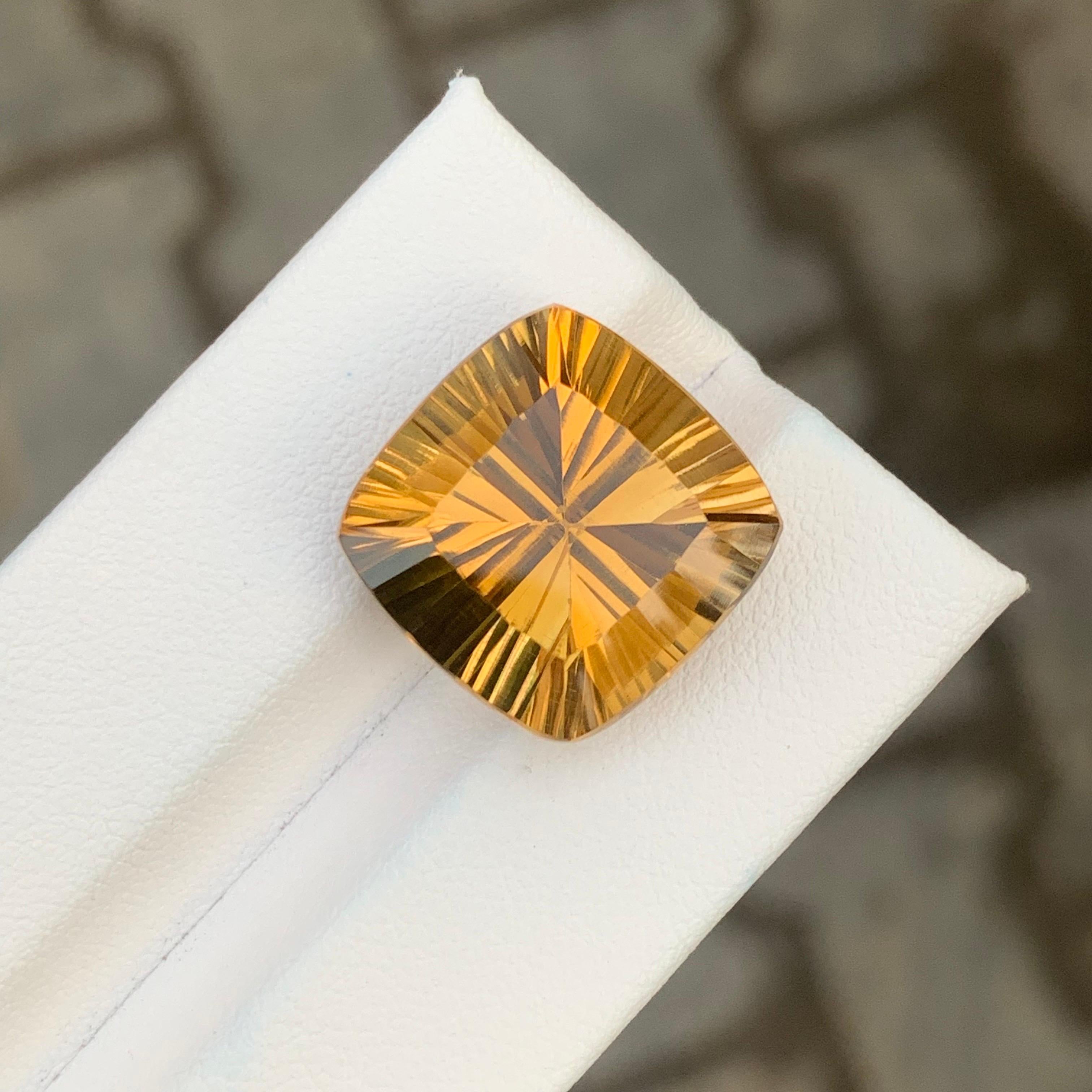 14.80 Carat Natural Loose Honey Citrine Square Shape Gemstone For Sale 1