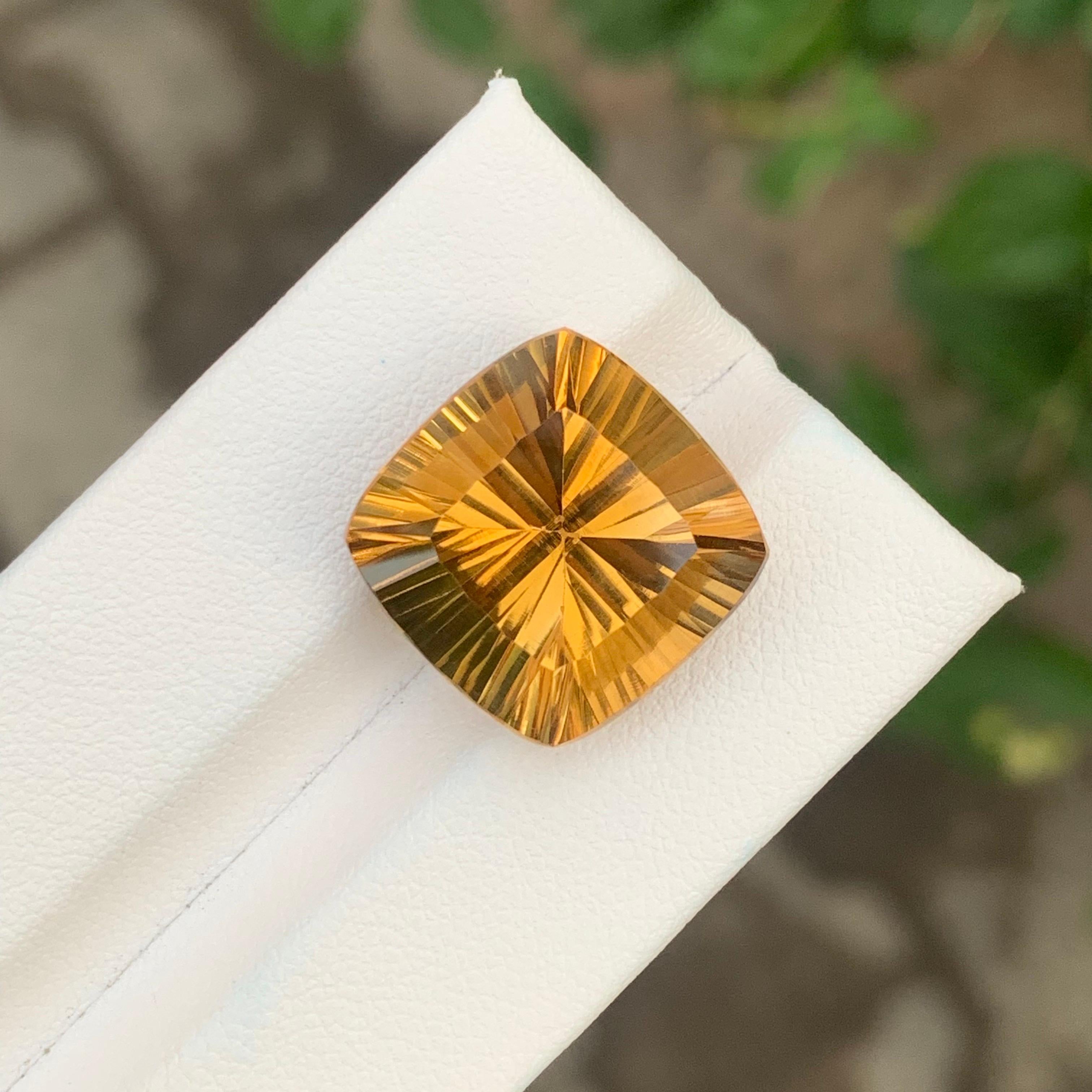 14.80 Carat Natural Loose Honey Citrine Square Shape Gemstone For Sale 4