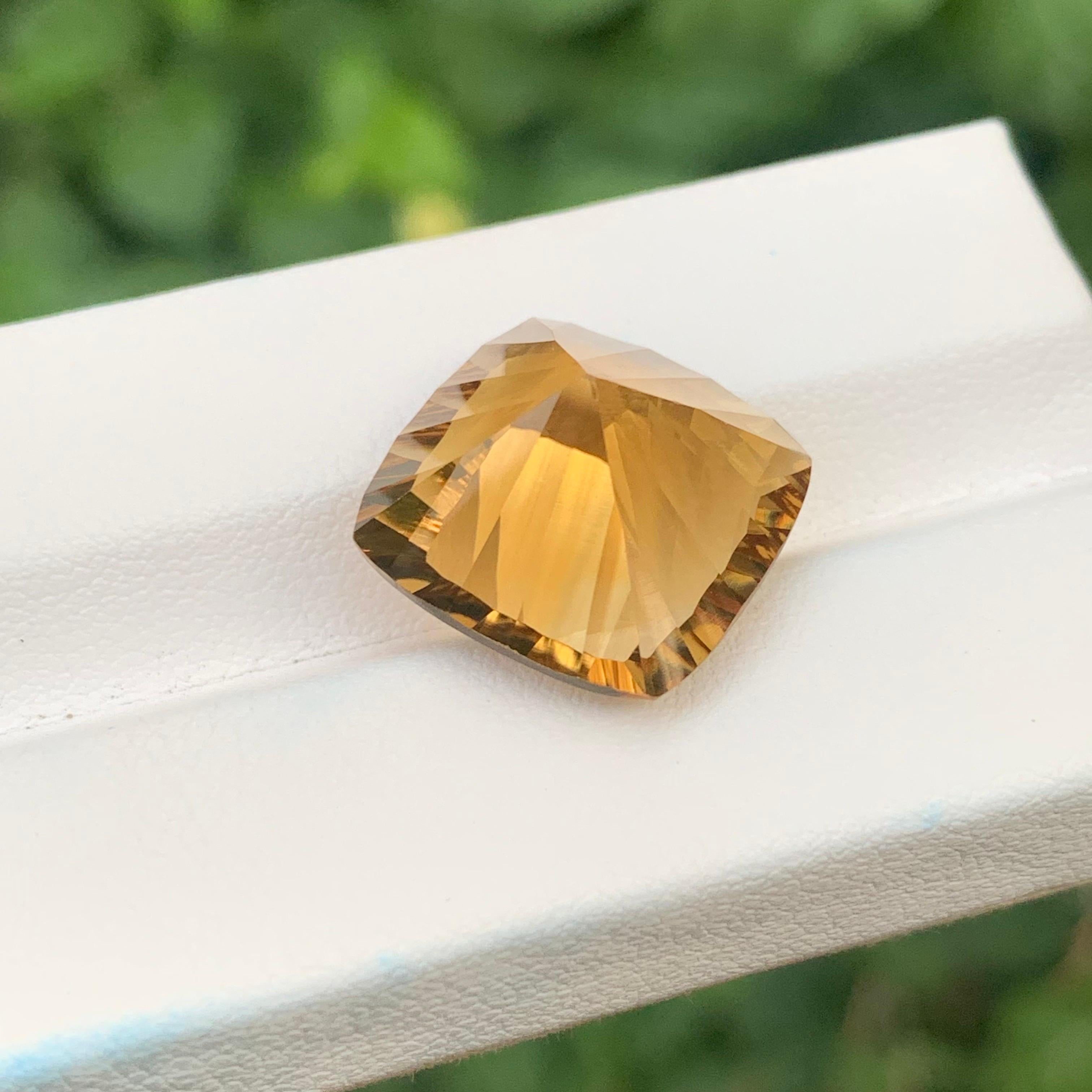 14.80 Carat Natural Loose Honey Citrine Square Shape Gemstone For Sale 5