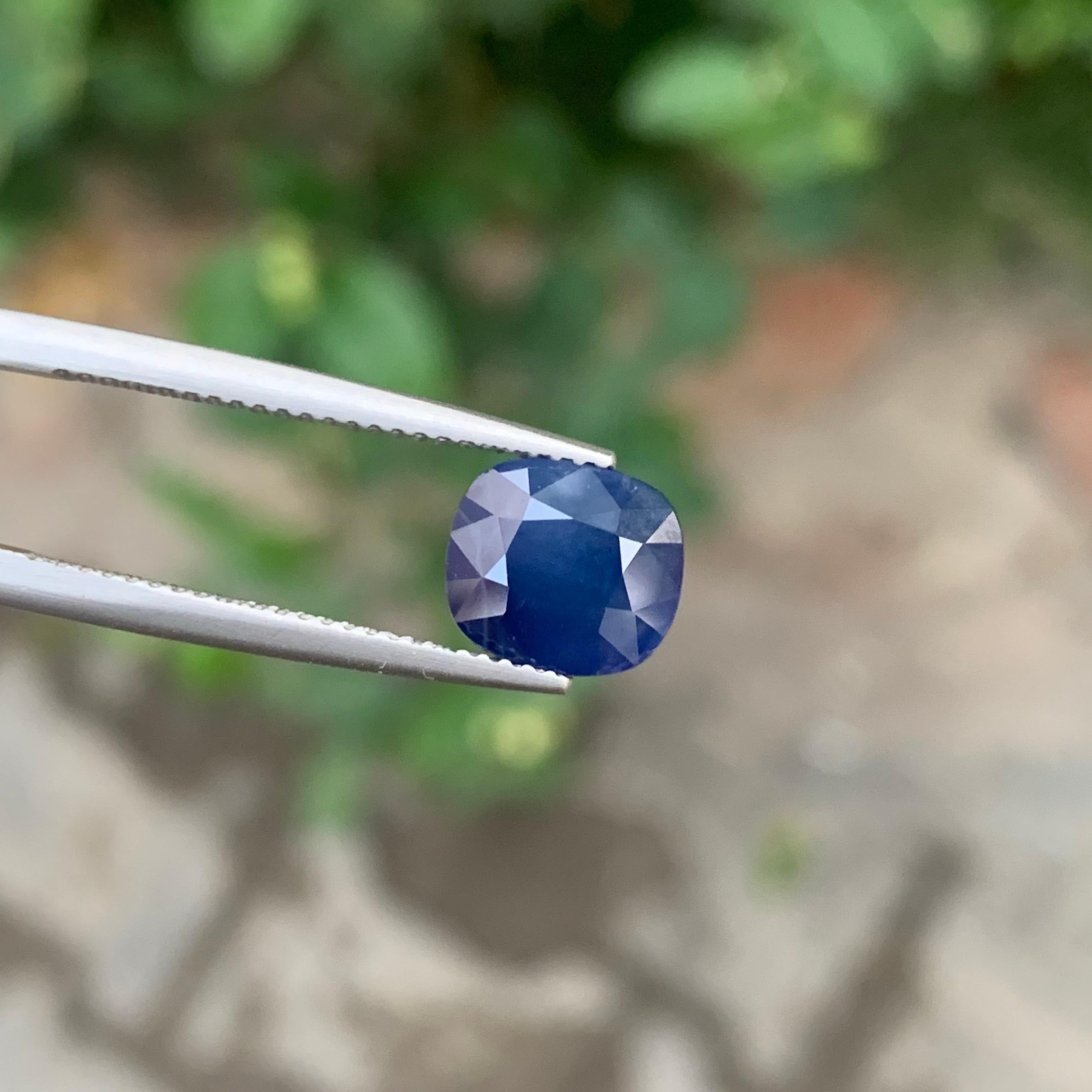 3,15 Karat natürlicher loser blauer Saphir Kissenform Edelstein im Angebot 1