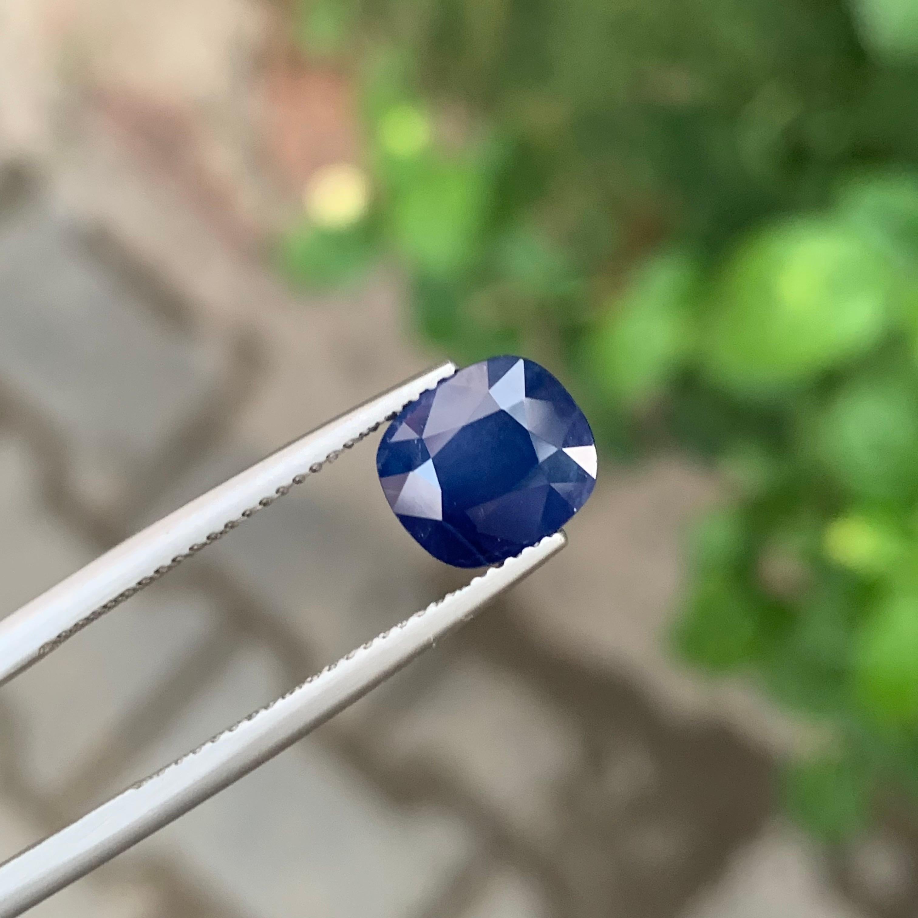 3,15 Karat natürlicher loser blauer Saphir Kissenform Edelstein im Angebot 6