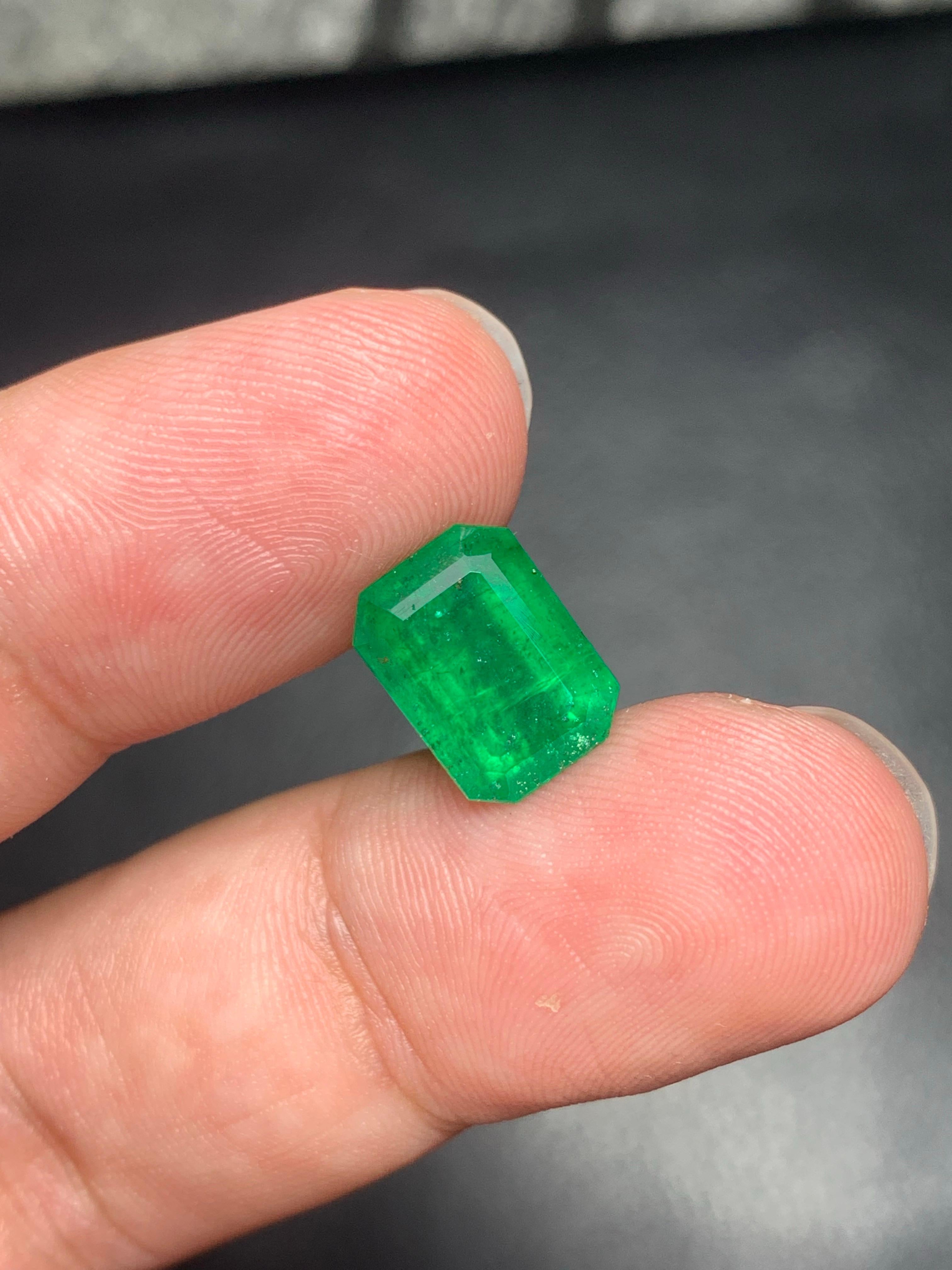 4,50 Karat natürlicher loser Smaragd Edelstein aus Swat  Tal, Pakistan im Angebot 6