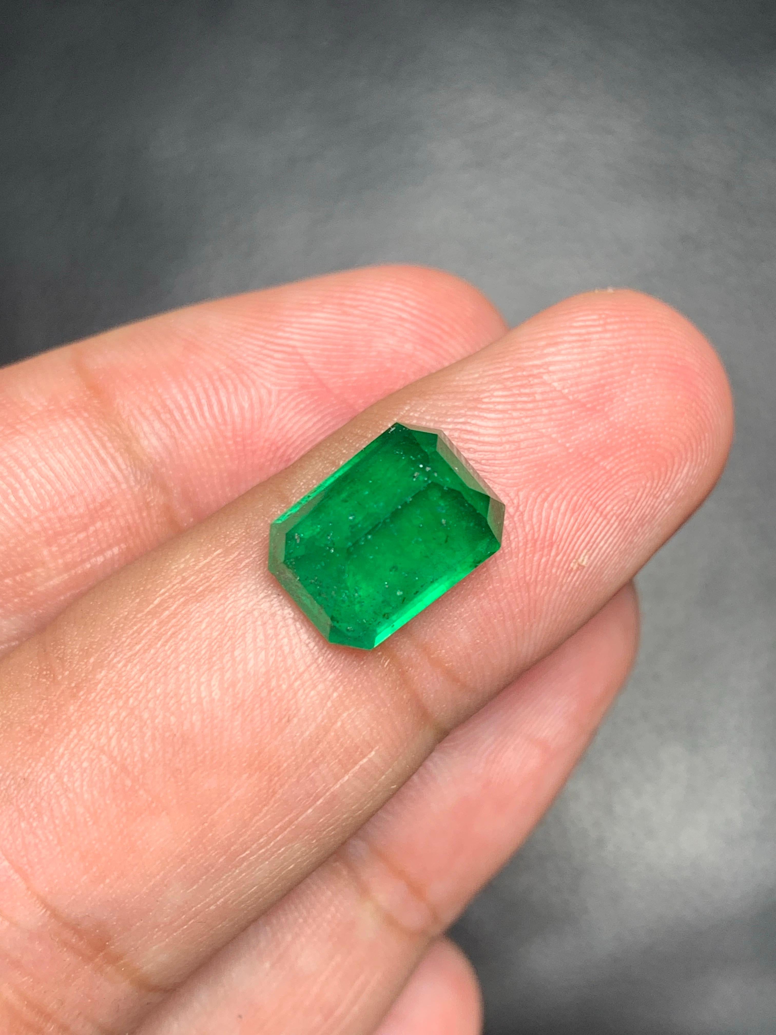 4,50 Karat natürlicher loser Smaragd Edelstein aus Swat  Tal, Pakistan im Angebot 8