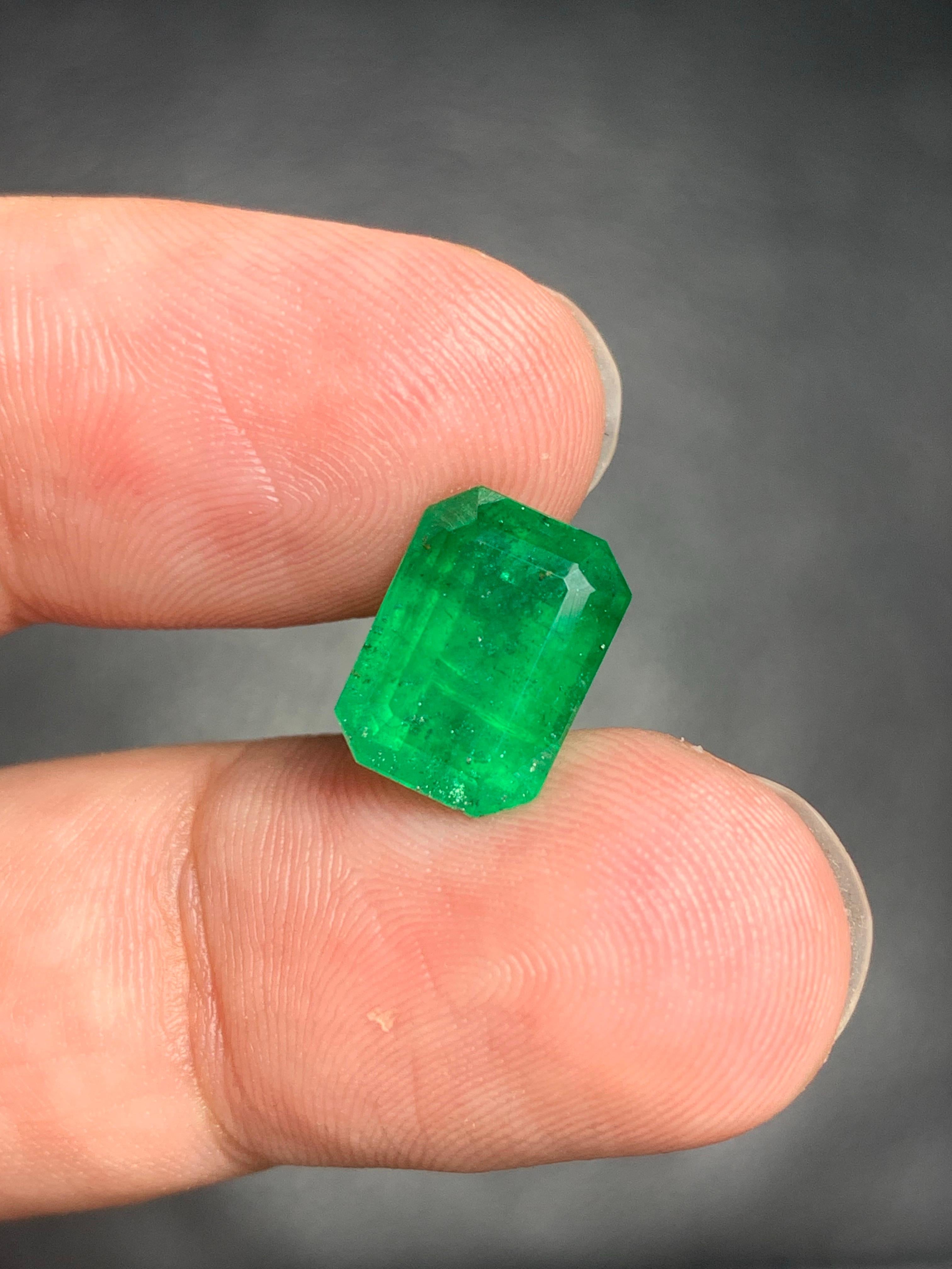 4,50 Karat natürlicher loser Smaragd Edelstein aus Swat  Tal, Pakistan im Angebot 10