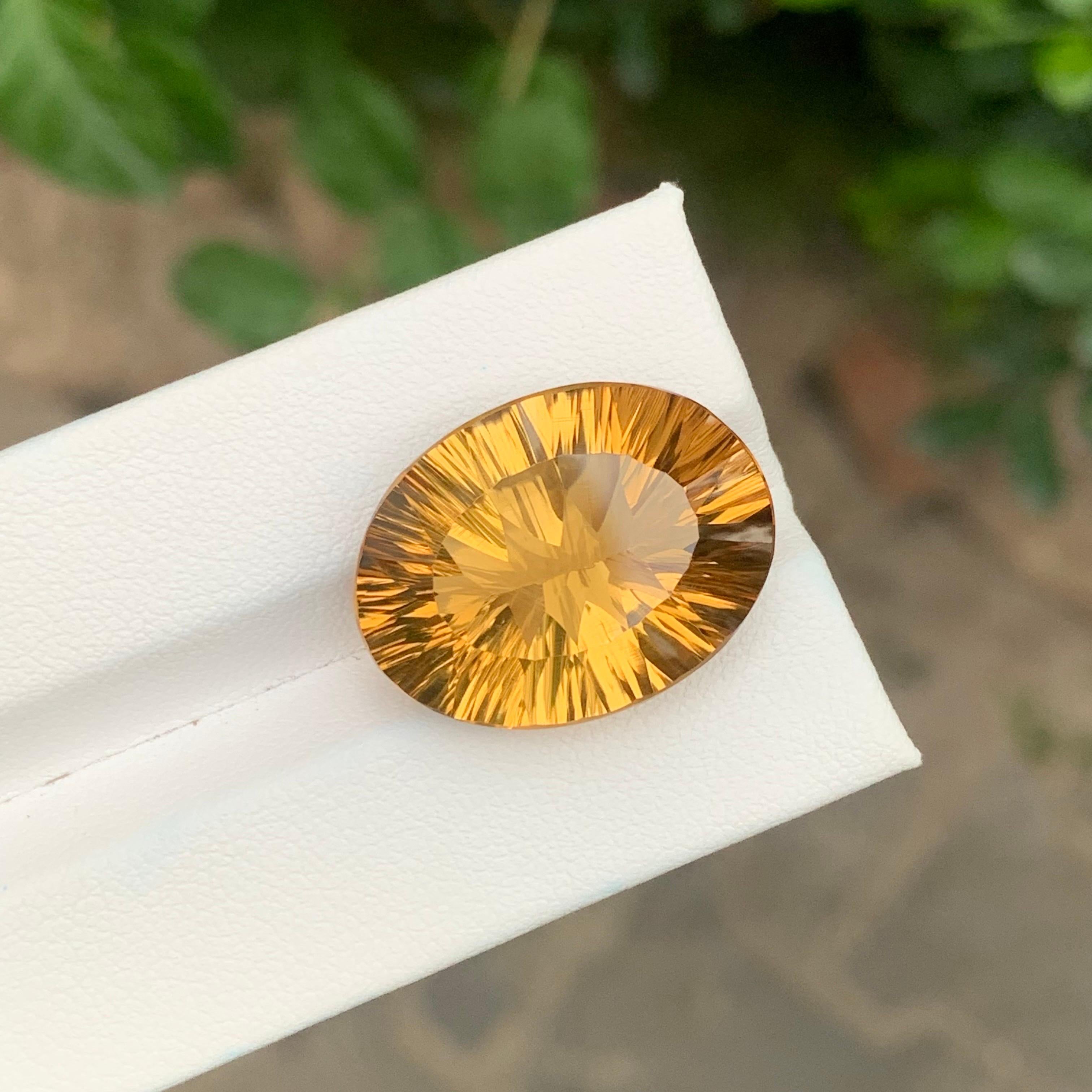 21.05 Carat Natural Loose Honey Citrine Oval Shape Gemstone (pierre précieuse de forme ovale) en vente 3