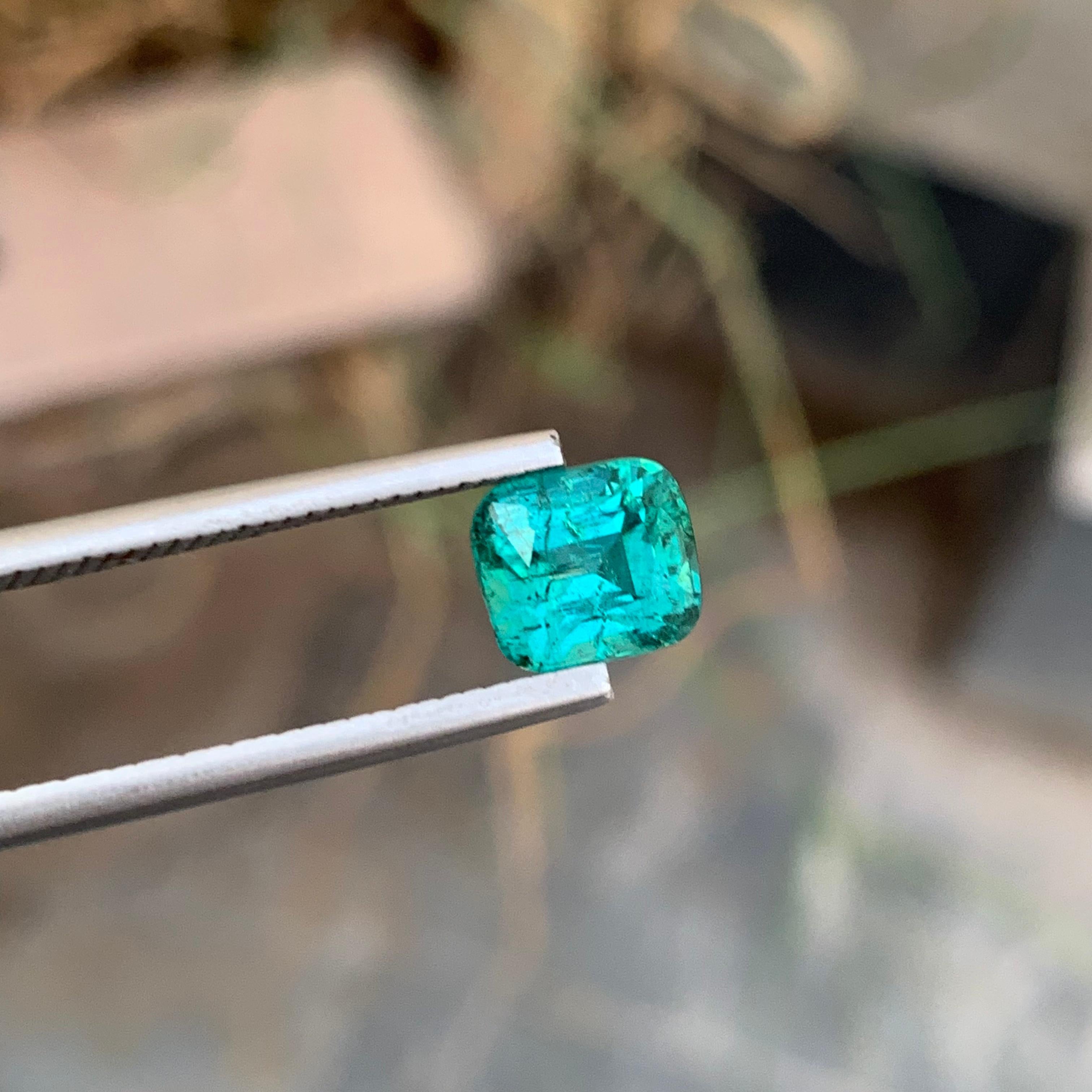 Women's or Men's 2.15 Carat Natural Loose Blueish Green Tourmaline Gemstone Afghan Mine