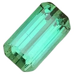 Stunning 3.15 Carats Natural Loose Mint Green Tourmaline Emerald Shape
