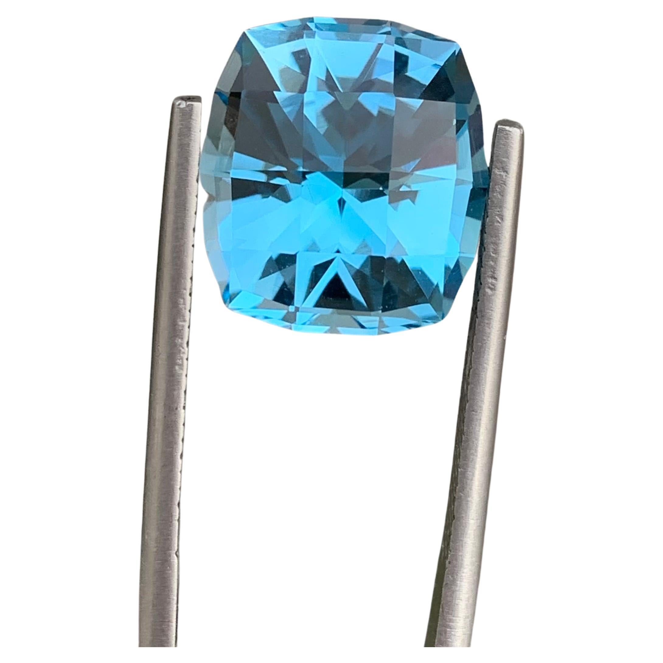 12.15 Carat Fancy Cut Faceted Sky Blue Topaz Gemstone For Jewellery Making  For Sale