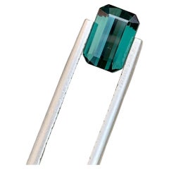 1.95 Carat Natural Loose Deep Lagoon Tourmaline Emerald Shape Gemstone