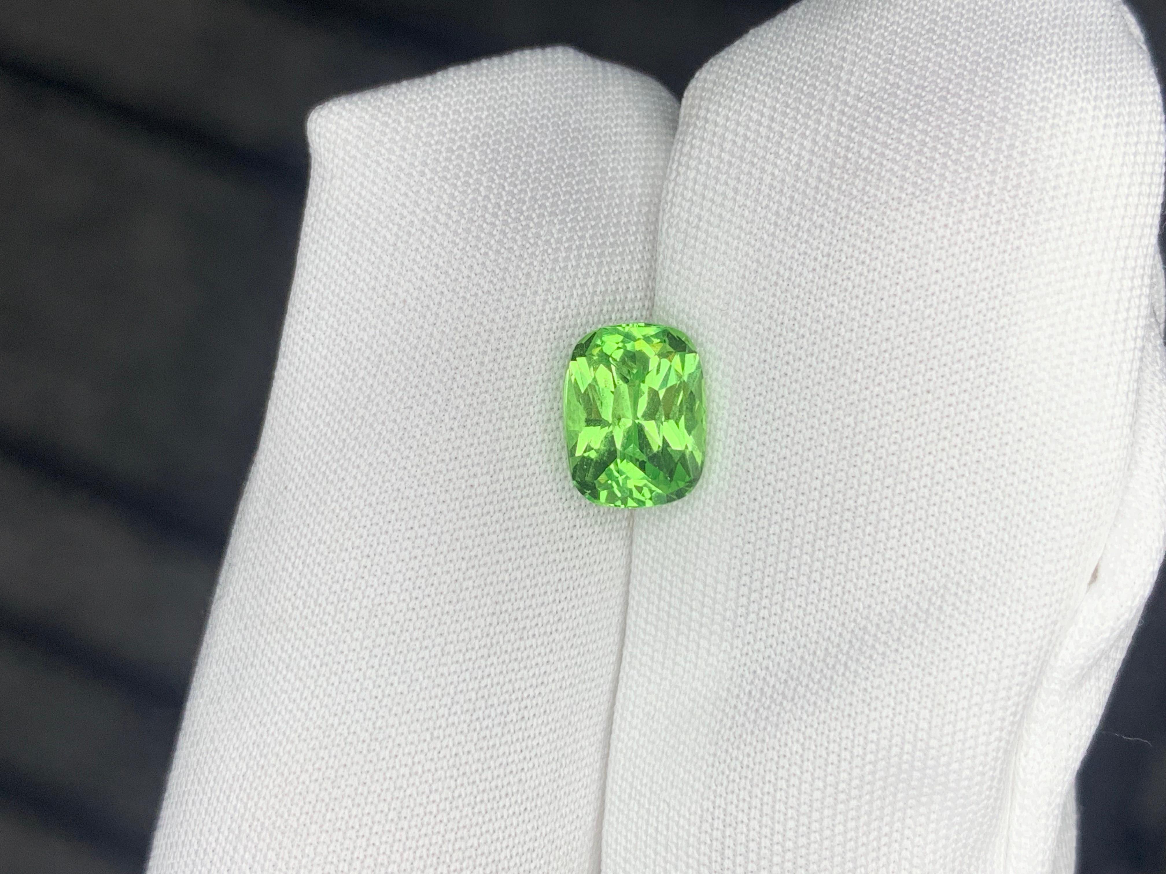 1.50 Carat Natural Loose Tsavorite Garnet Cushion Shape Gemstone (pierre précieuse en forme de coussin) en vente 1