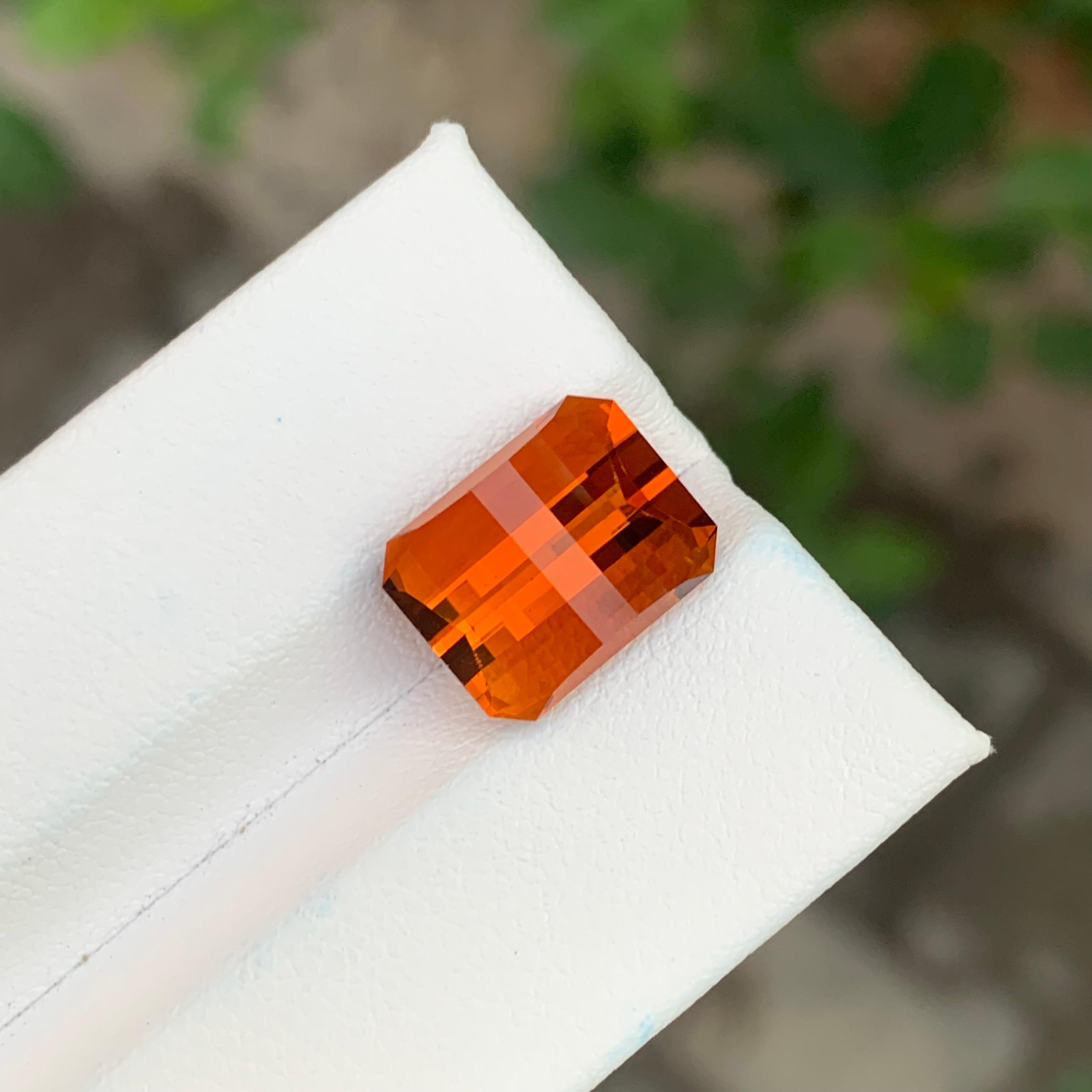 6,15 Karat Natürlicher Lose Madeira Citrin Pixel Schliff Edelstein (Smaragdschliff) im Angebot