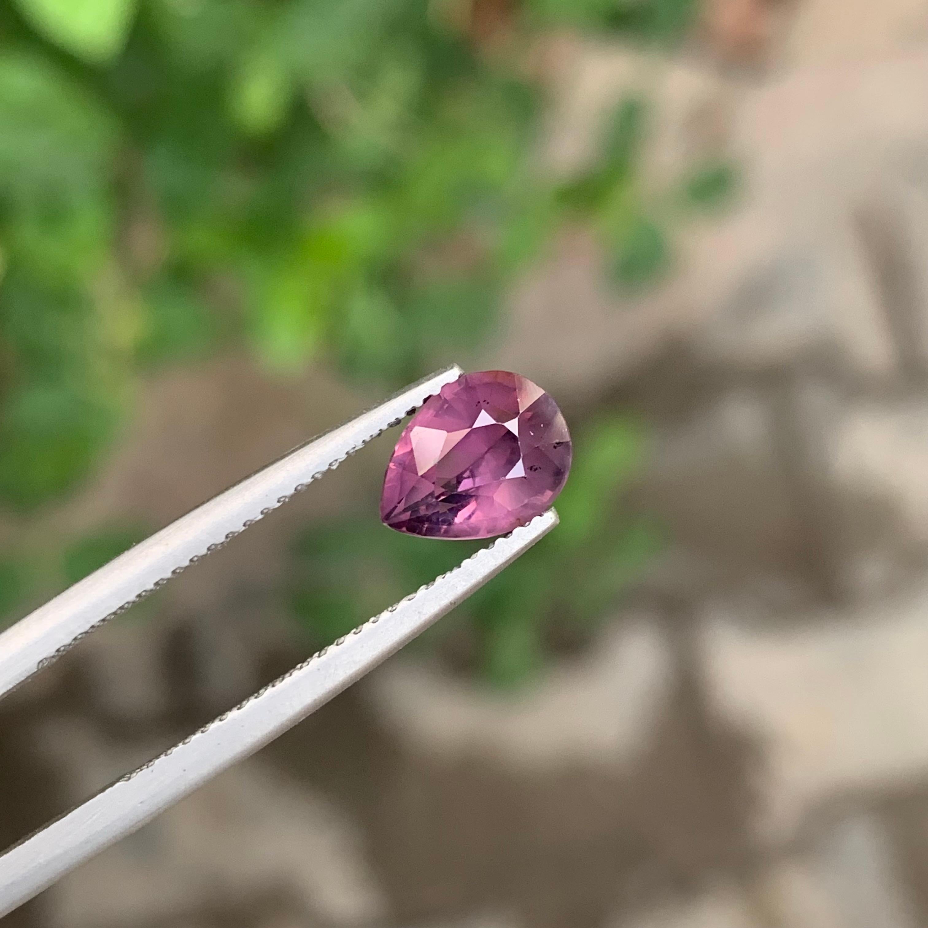 1.85 Carat Natural Loose Purple Spinel Pear Shape Gemstone For Sale 1