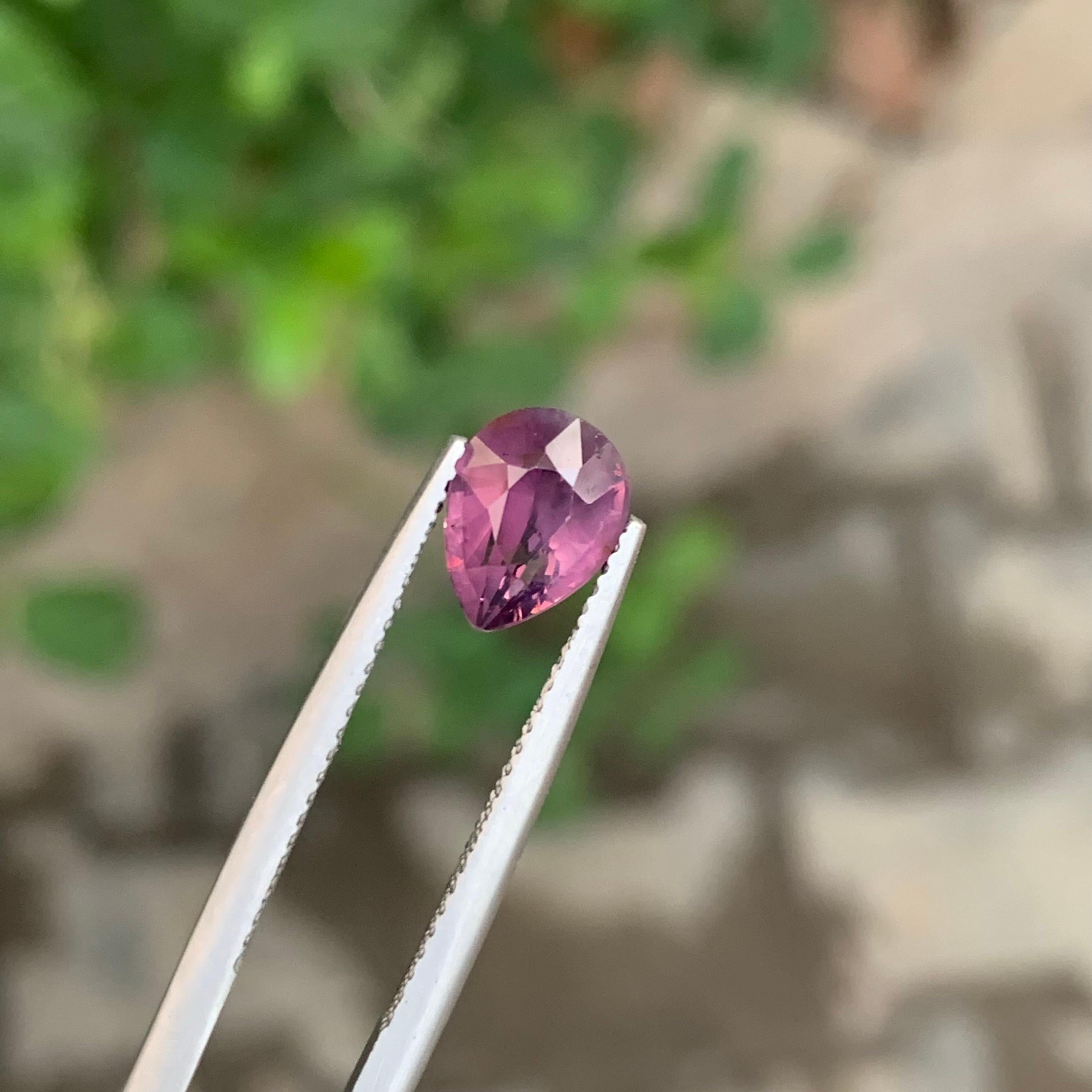 1.85 Carat Natural Loose Purple Spinel Pear Shape Gemstone For Sale 4
